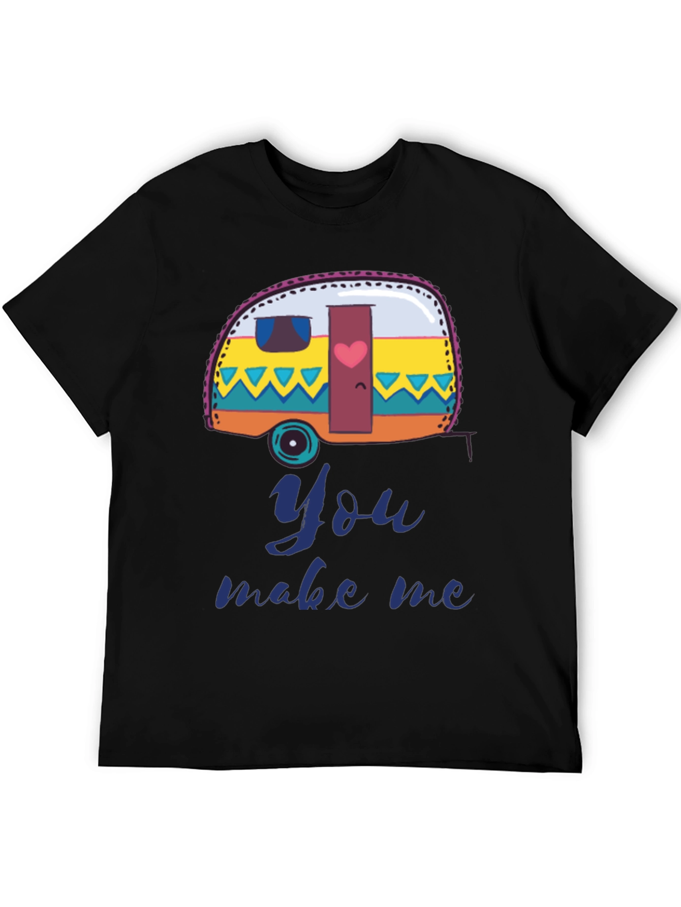 Black Camper Van You Make Me T-Shirt - Black view 5