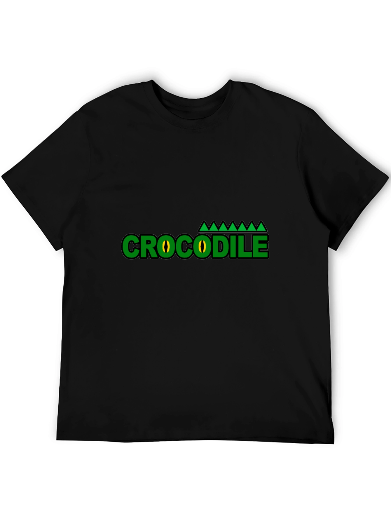 Black Crocodile Graphic T-Shirt - Green Eye Design view 5