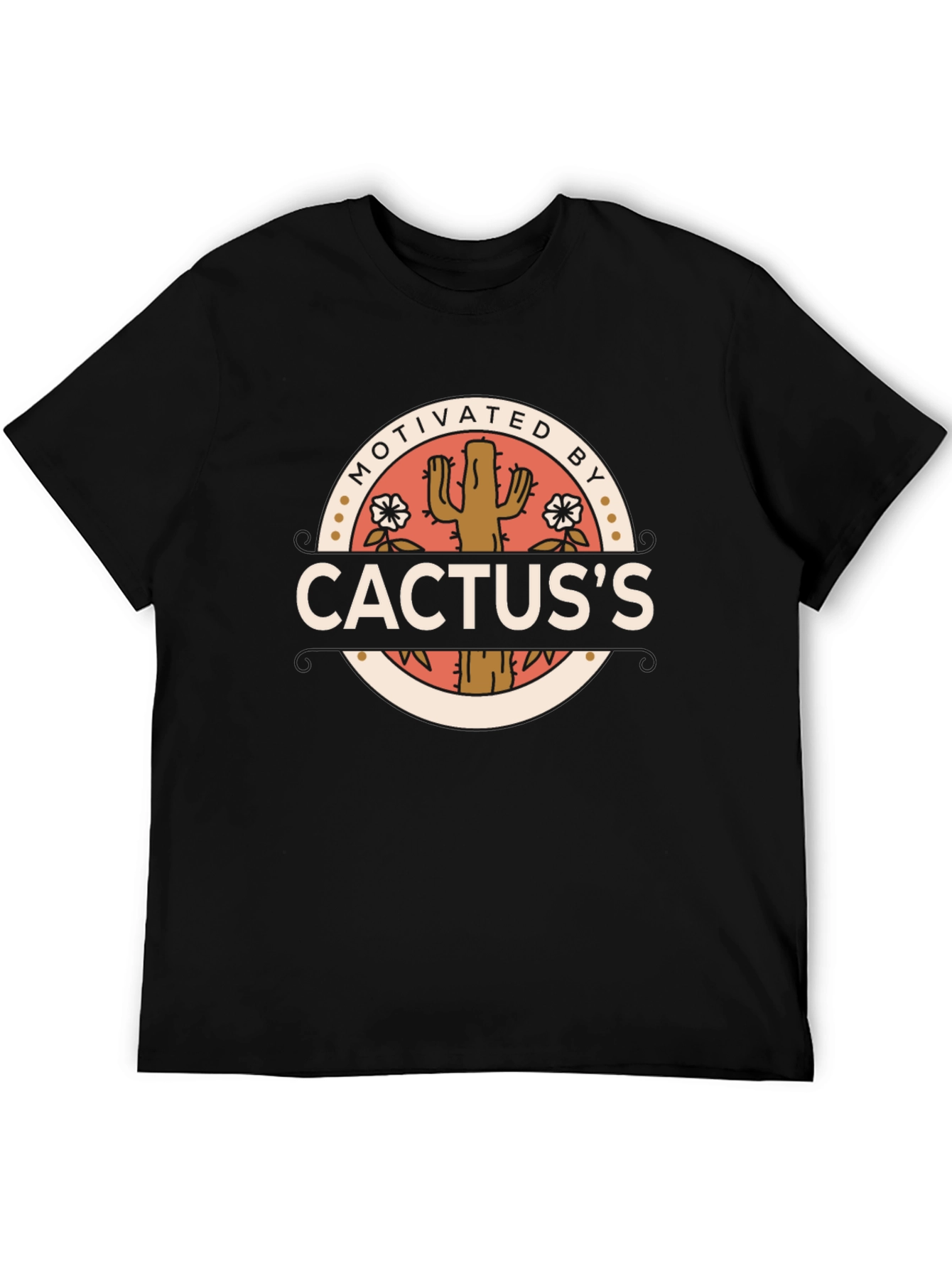 Black Motivated By Cactus Graphic Tee - Black view 5