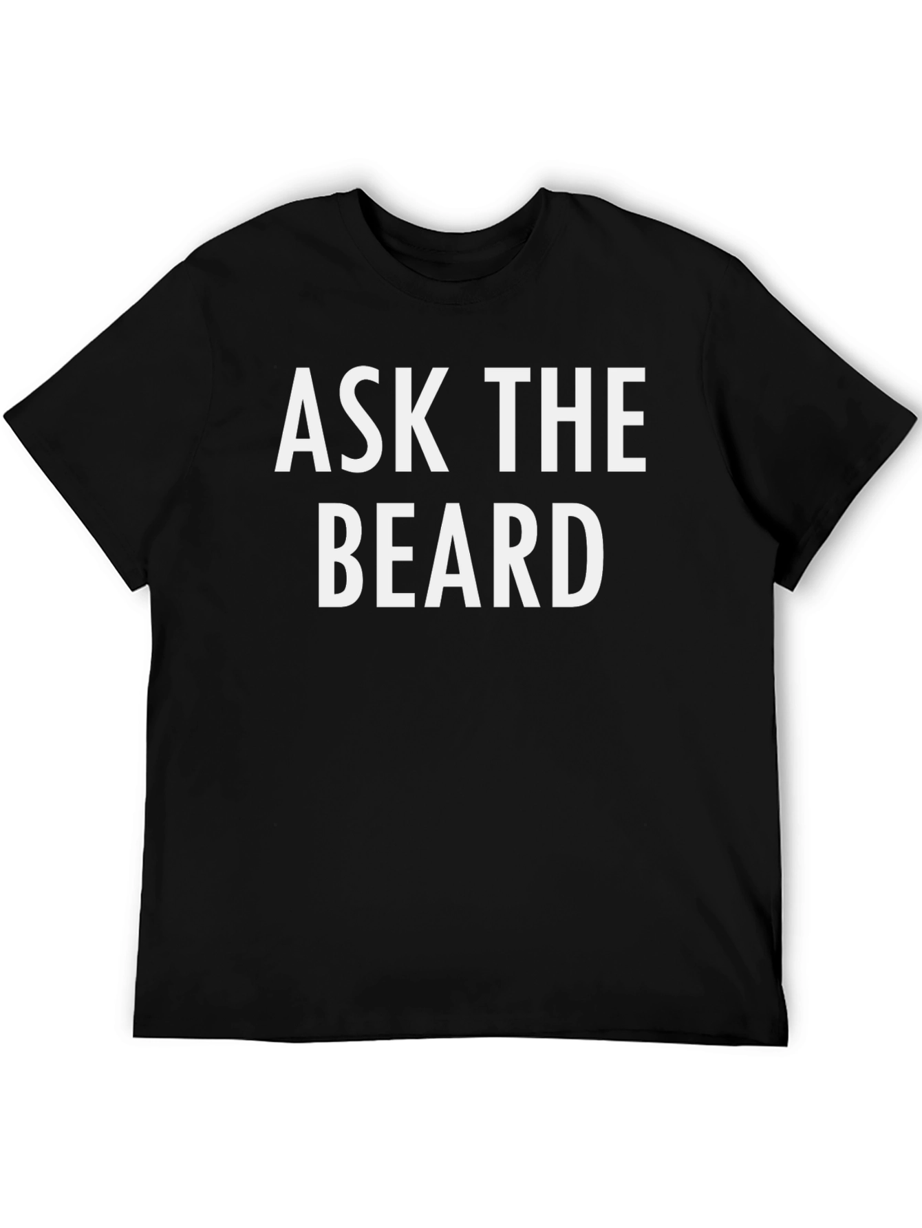 Black Ask The Beard Graphic T-Shirt - Black view 5