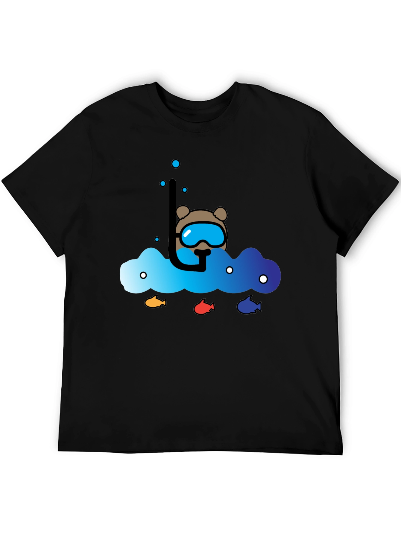 Black Scuba Bear Graphic Tee - Dive into Style! view 5