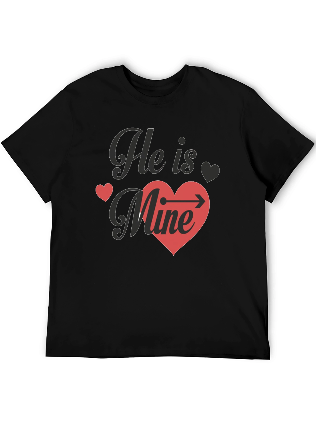Black He Is Mine T-Shirt - Valentine's Day view 5