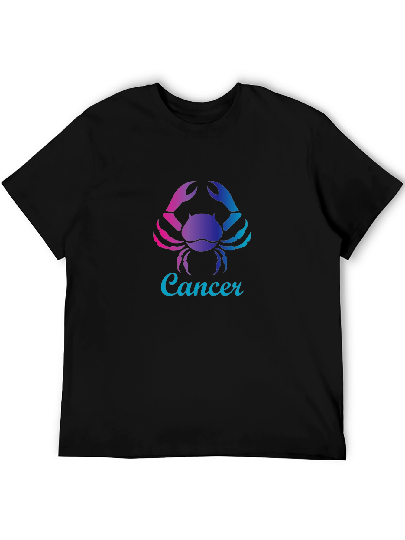 Black Cancer Zodiac T-Shirt - Gradient Crab Design view 5