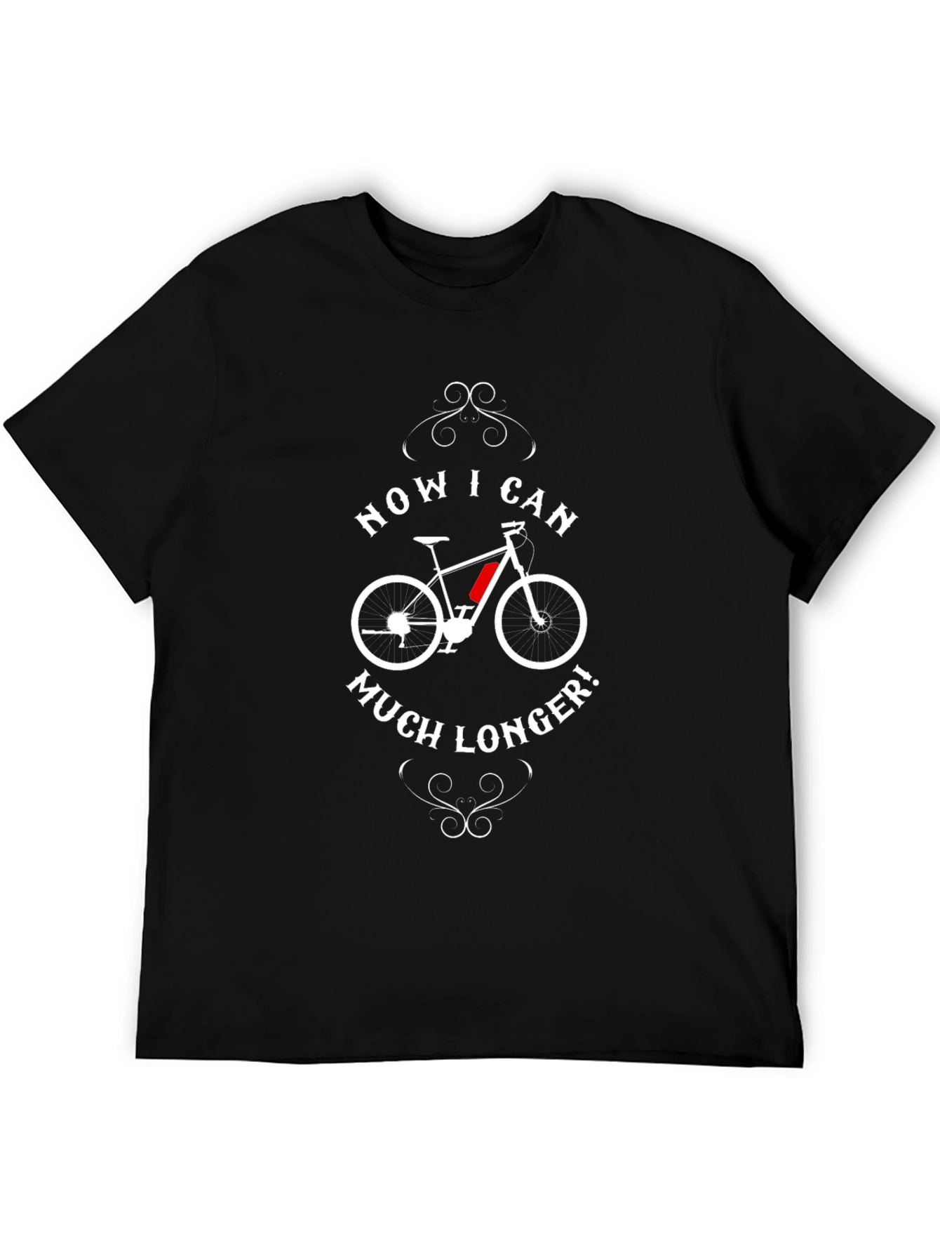 Black Electric Bike T-Shirt - Now I Can Ride Longer! view 5