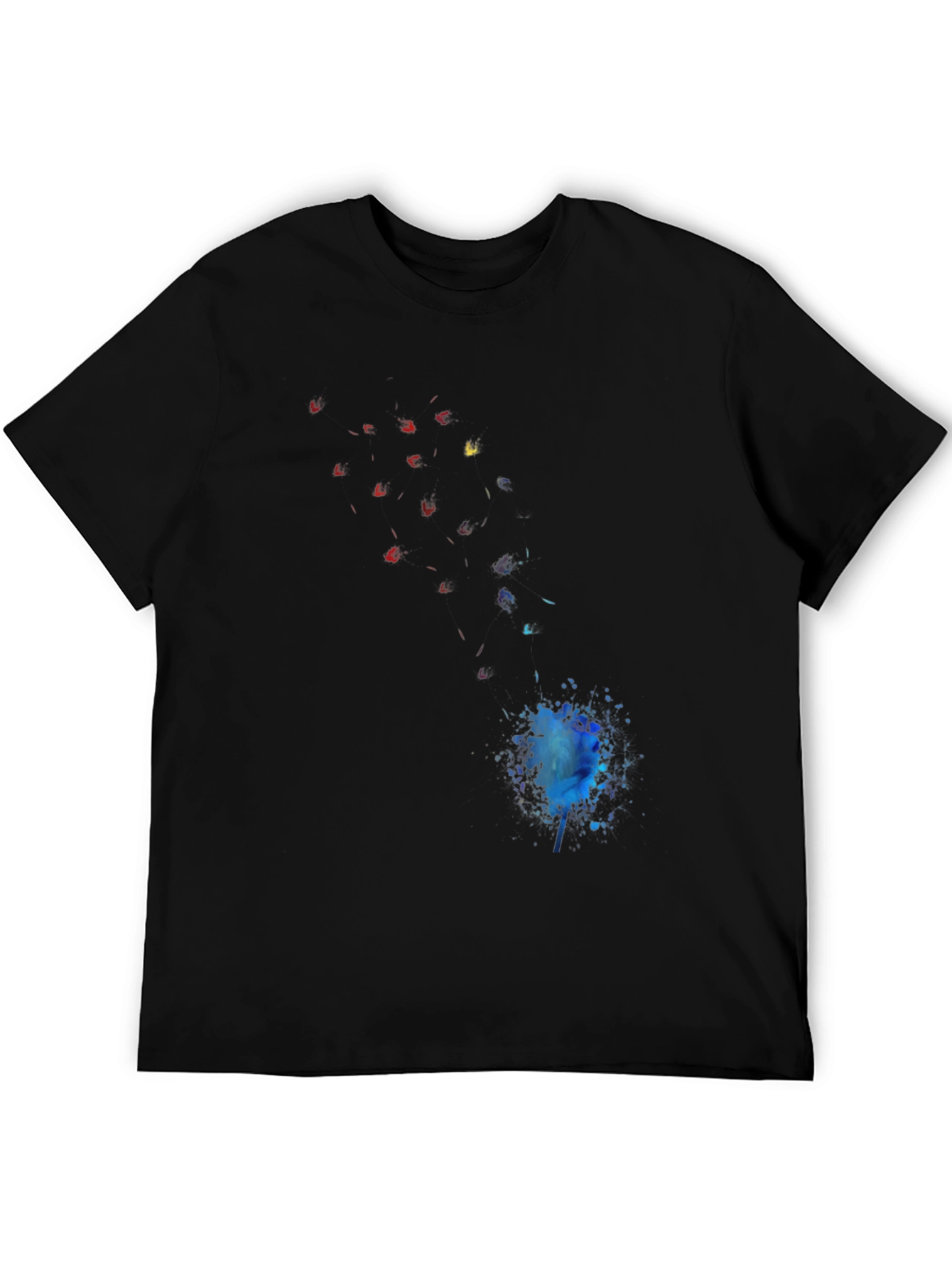 Black Abstract Watercolor Graphic Black Tee view 5