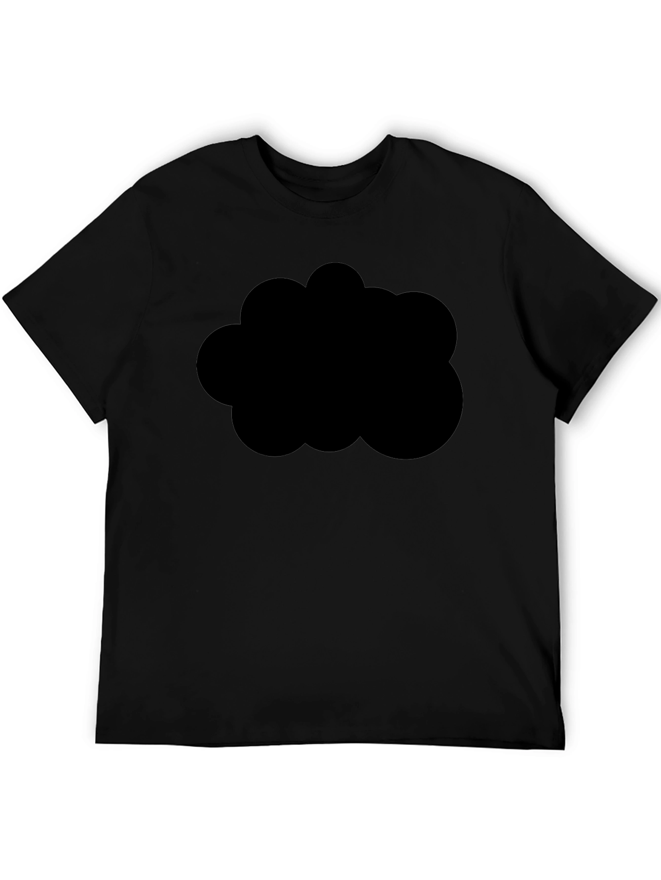 Black Black Graphic Tee - Abstract Cloud Design view 5