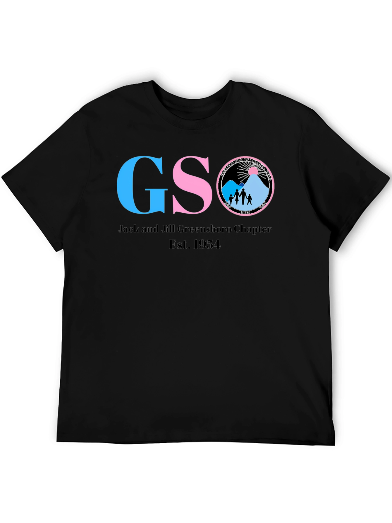 Black GSO Jack and Jill Greensboro Chapter T-Shirt view 5