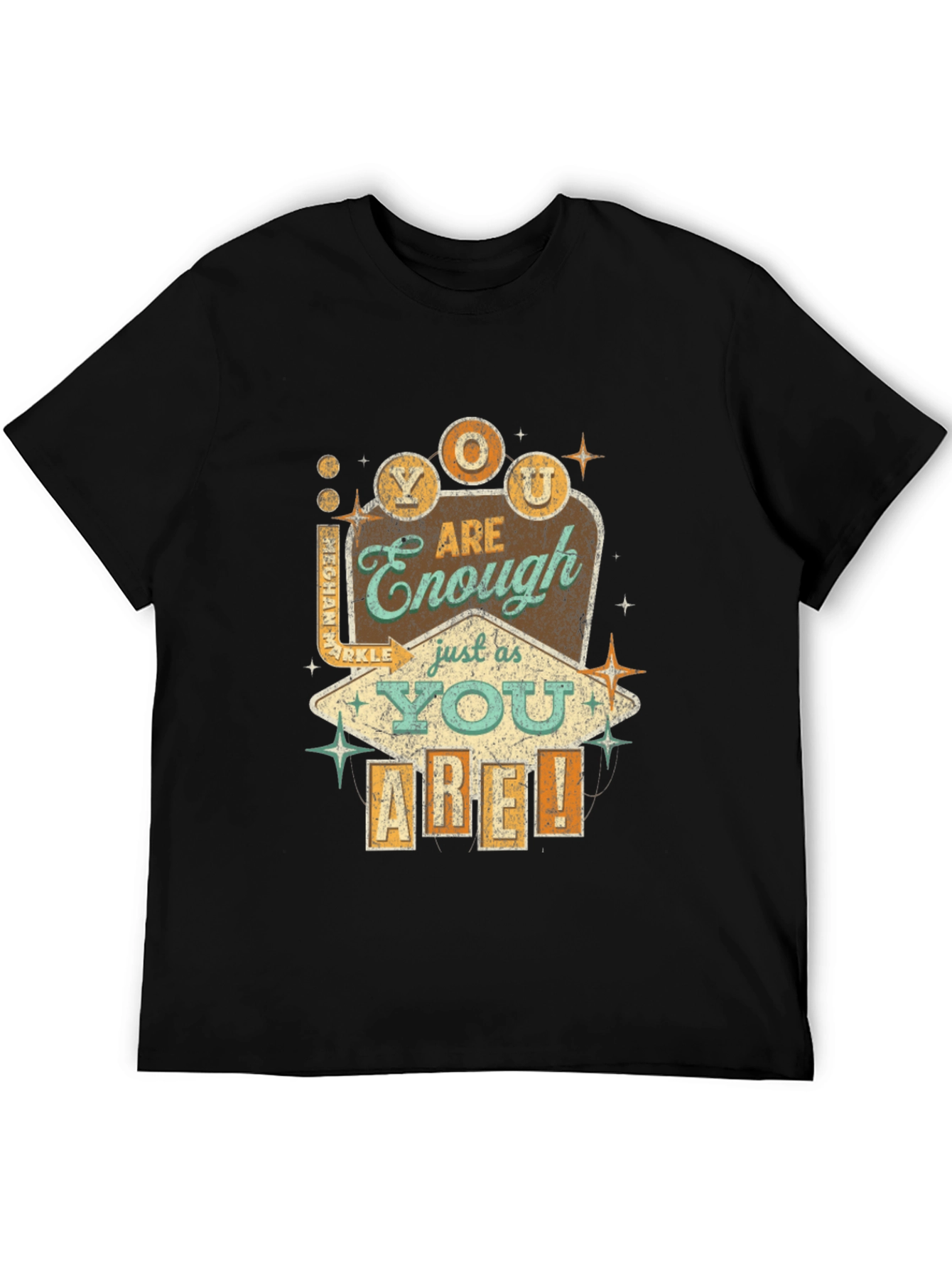 Black Retro You Are Enough Graphic Tee - Black view 5