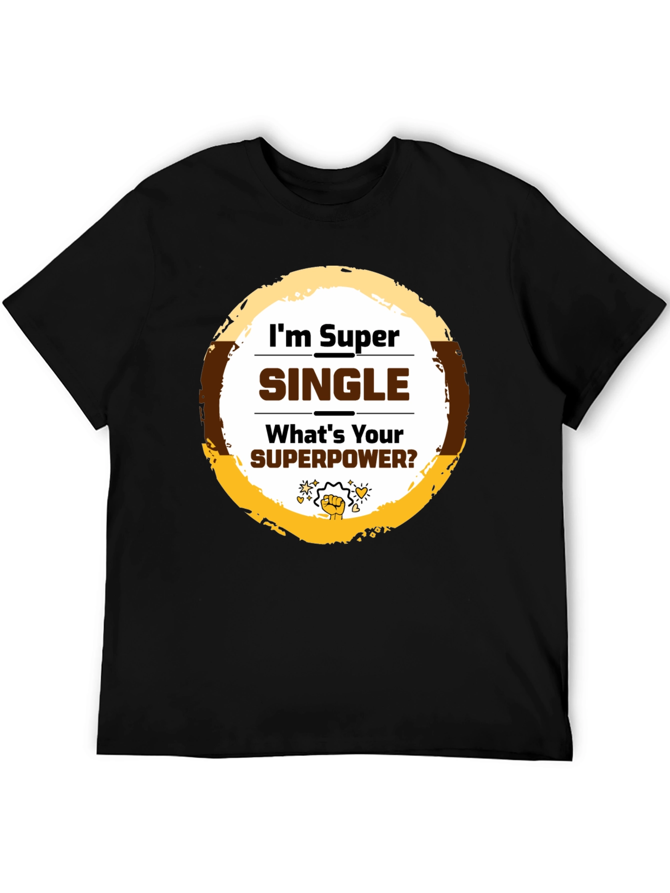 Black Super Single T-Shirt - Novelty Graphic Tee view 5