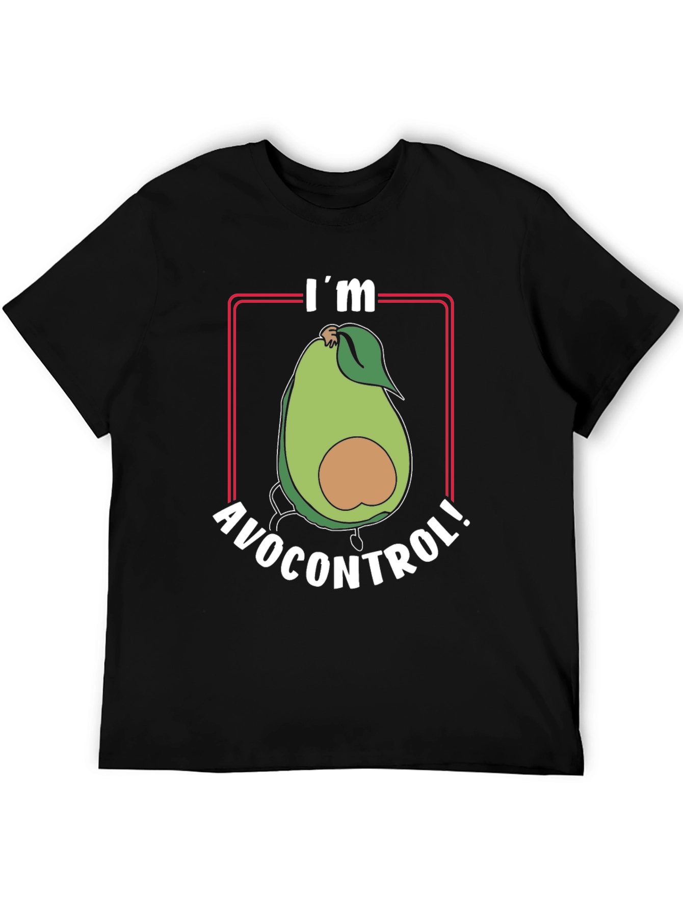 Black I'm Avocontrol T-Shirt - Funny Avocado Pun Tee view 5