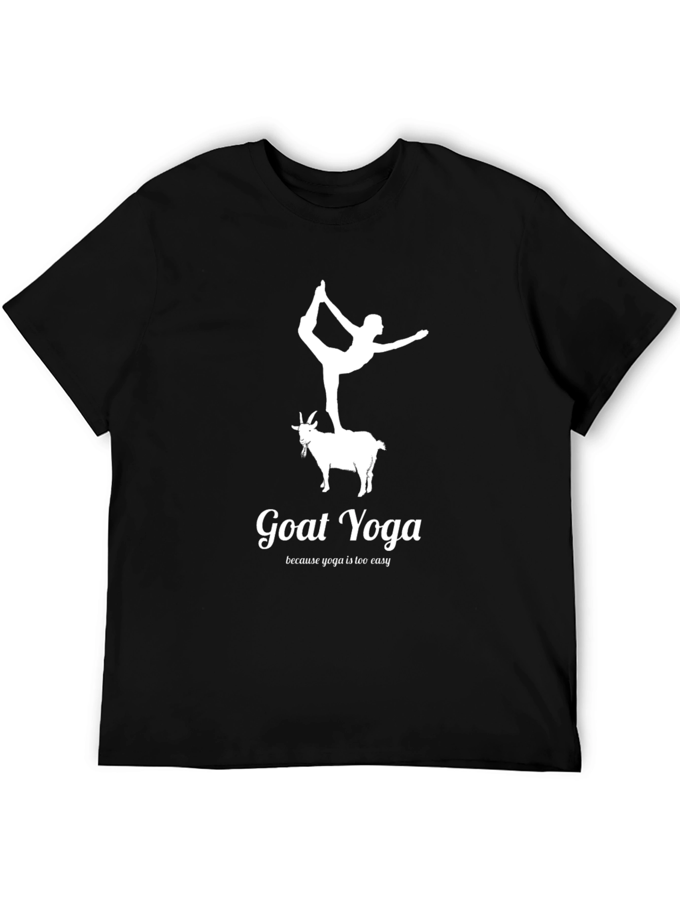 Black Goat Yoga Tee - Black Graphic T-Shirt view 5