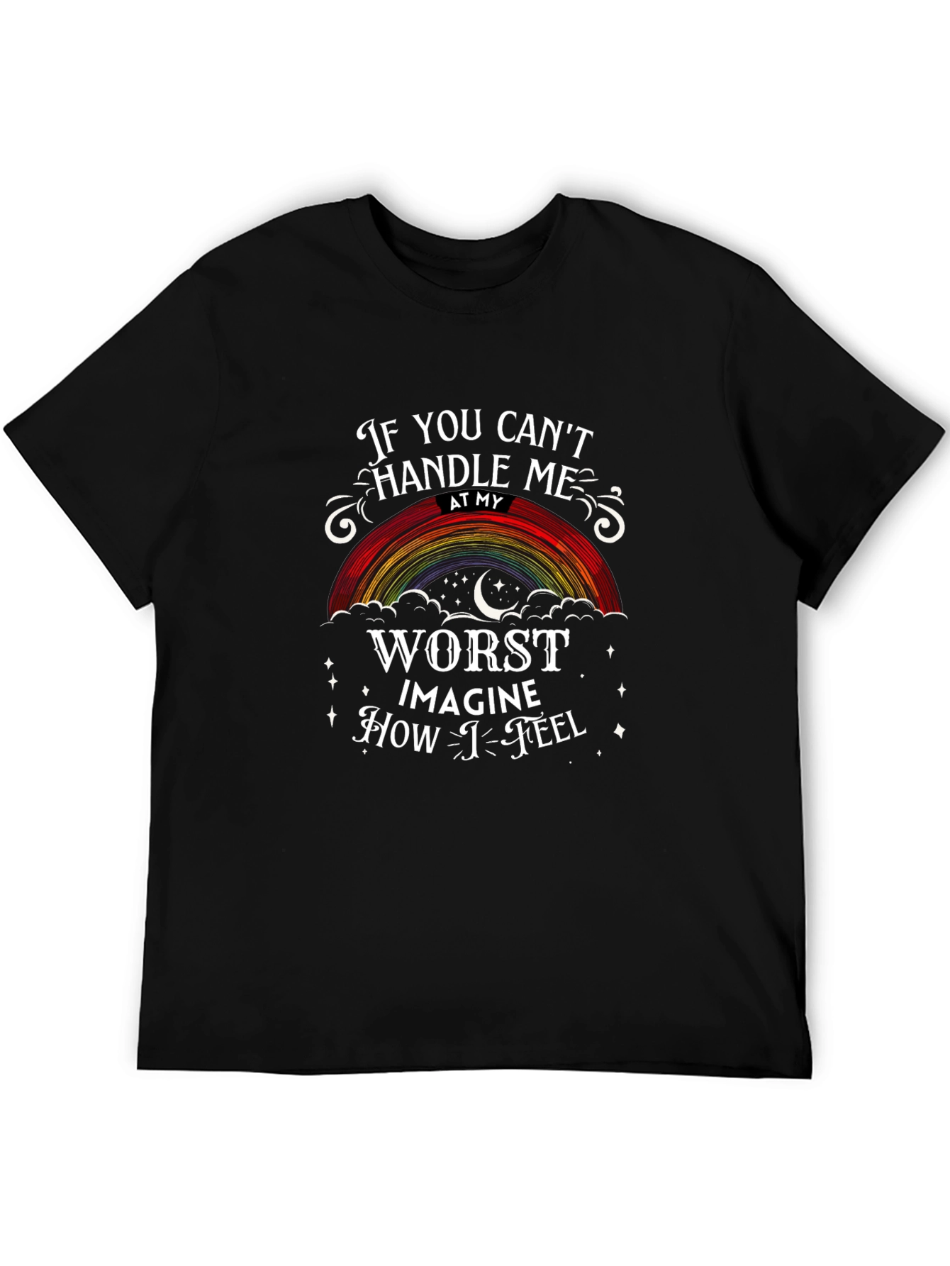 Black Handle Me At My Worst Rainbow Graphic Tee view 5