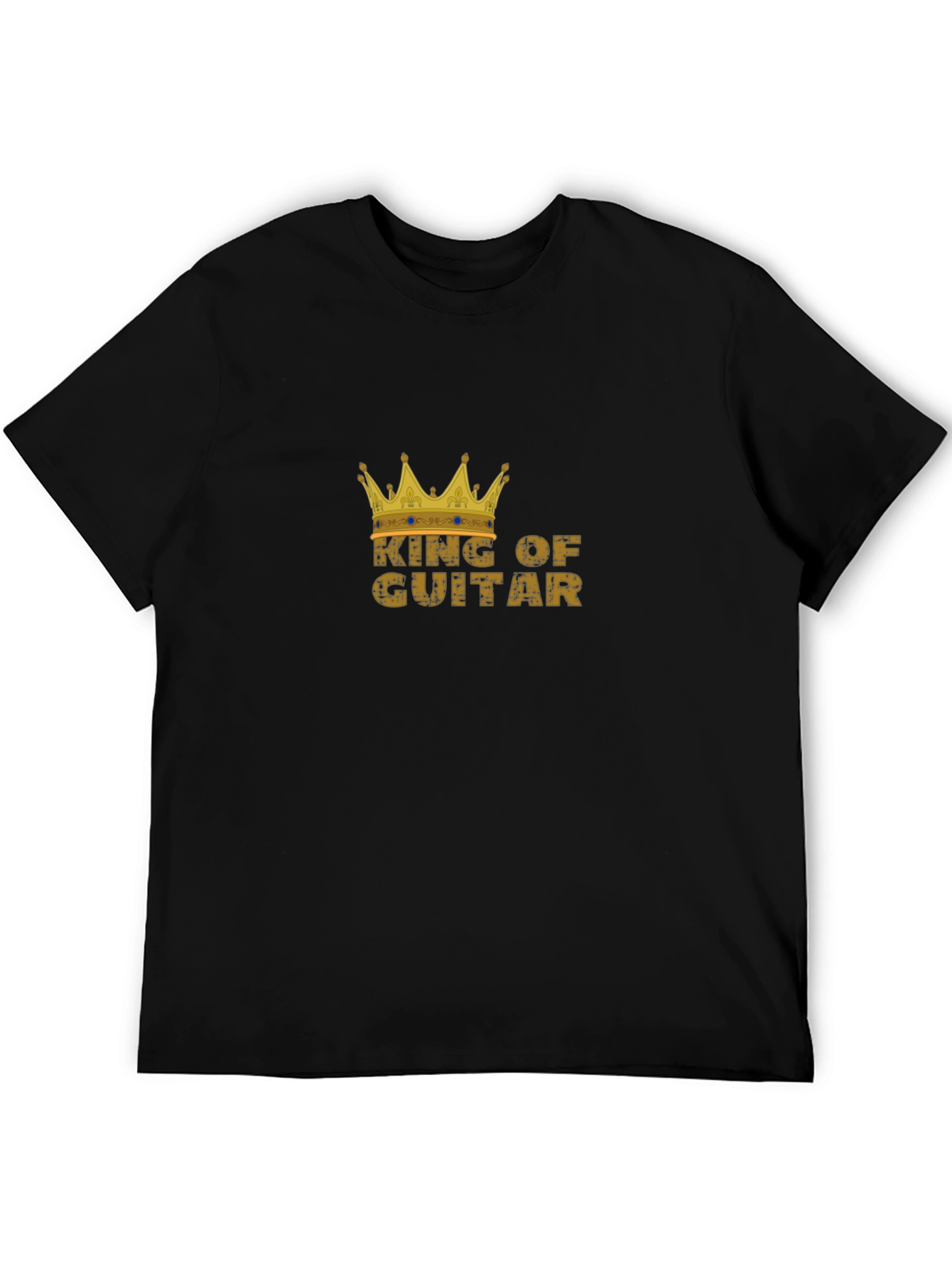 Black King of Guitar Graphic Tee - Black Cotton T-Shirt view 5