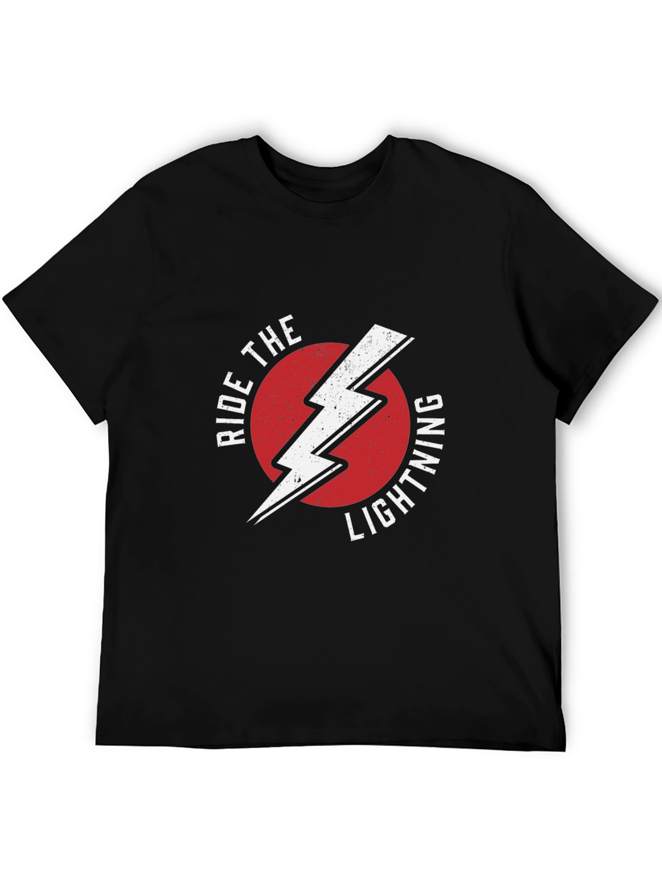 Black Ride The Lightning Graphic Tee - Black Cotton T-Shirt view 5