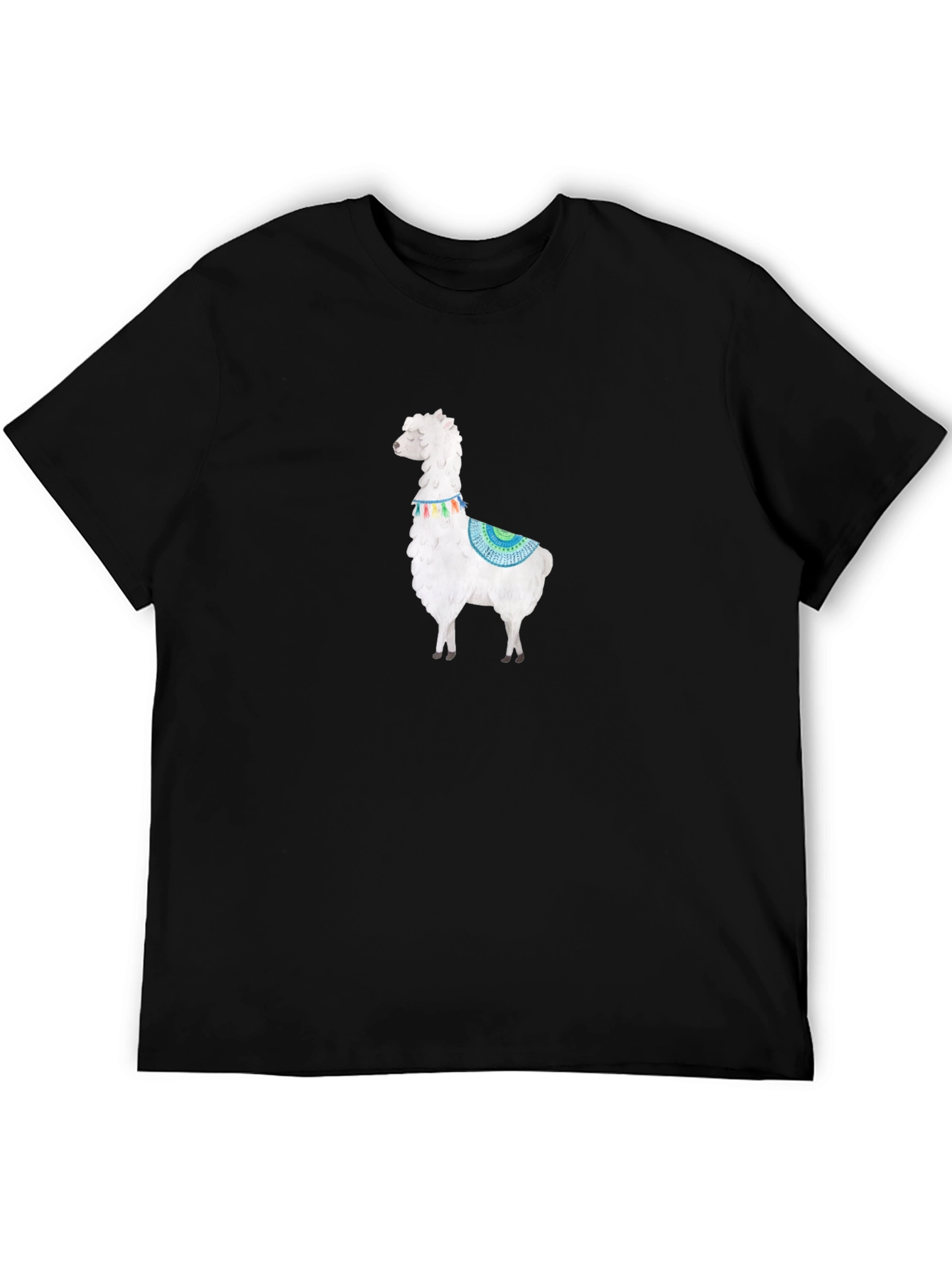 Black Llama Graphic Tee - Soft Cotton Black T-Shirt view 5