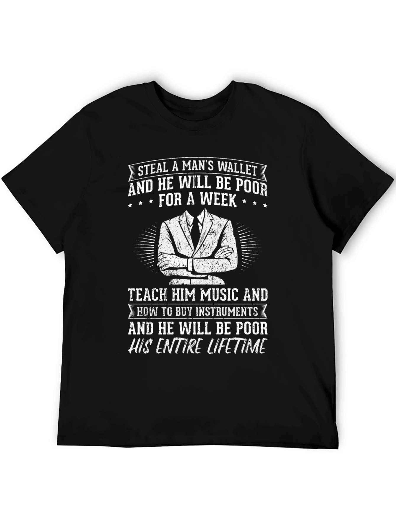 Black Steal Wallet T-Shirt: Music Lover's Humor view 5