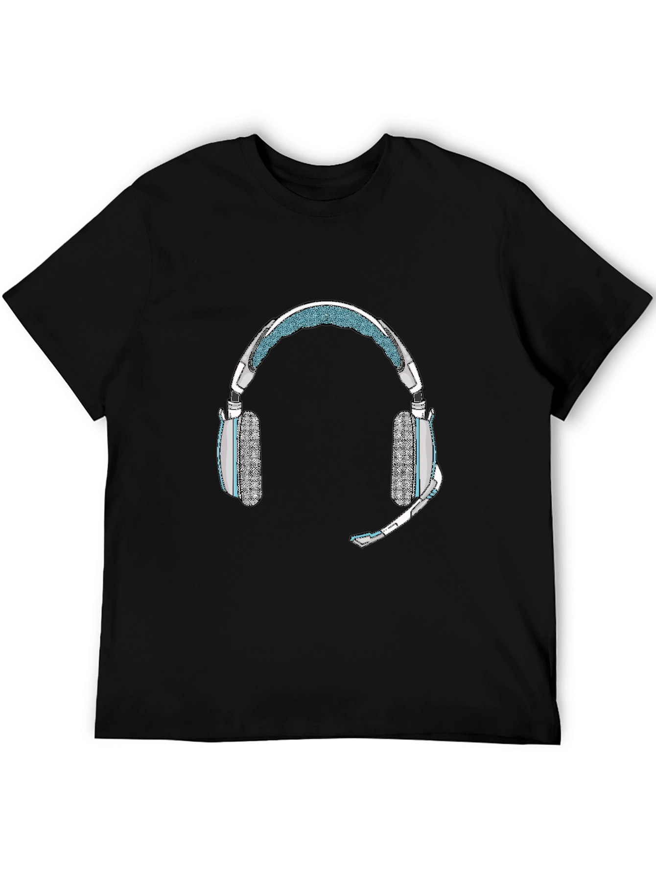 Black Gaming Headset T-Shirt - Gamer Style view 5