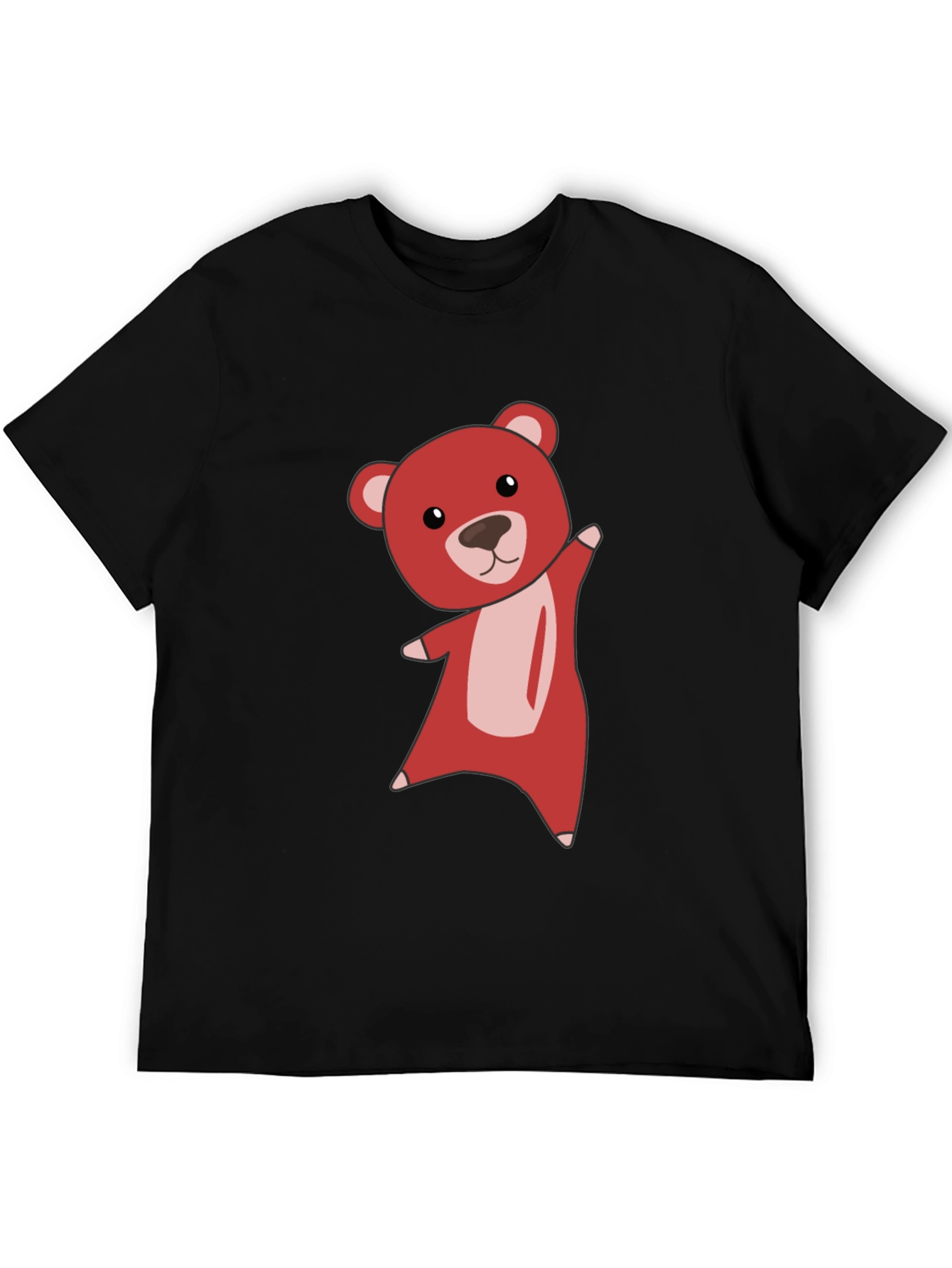 Black Cute Bear Graphic Tee - Soft Black T-Shirt view 5