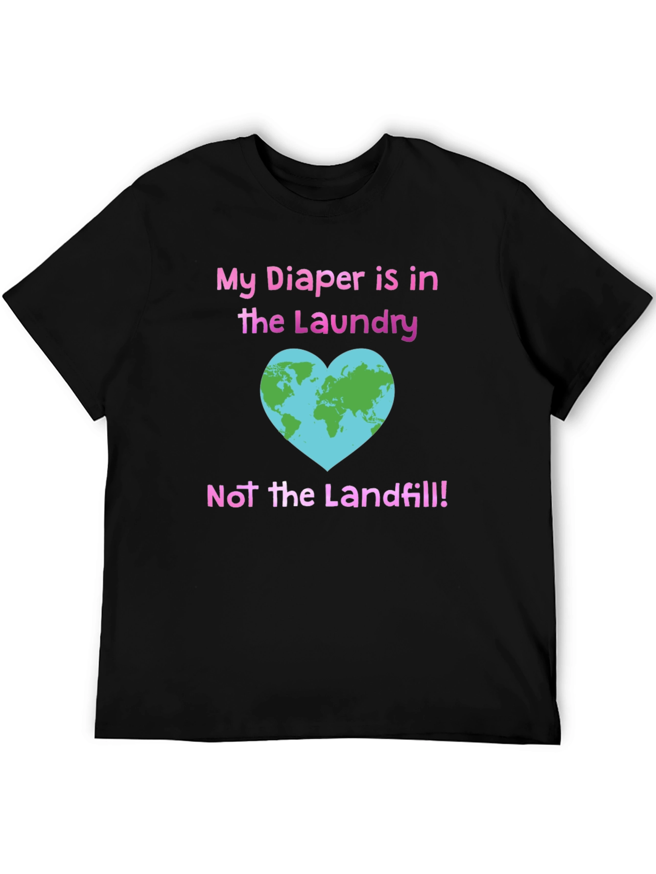 Black Eco-Friendly Diaper Laundry T-Shirt view 5