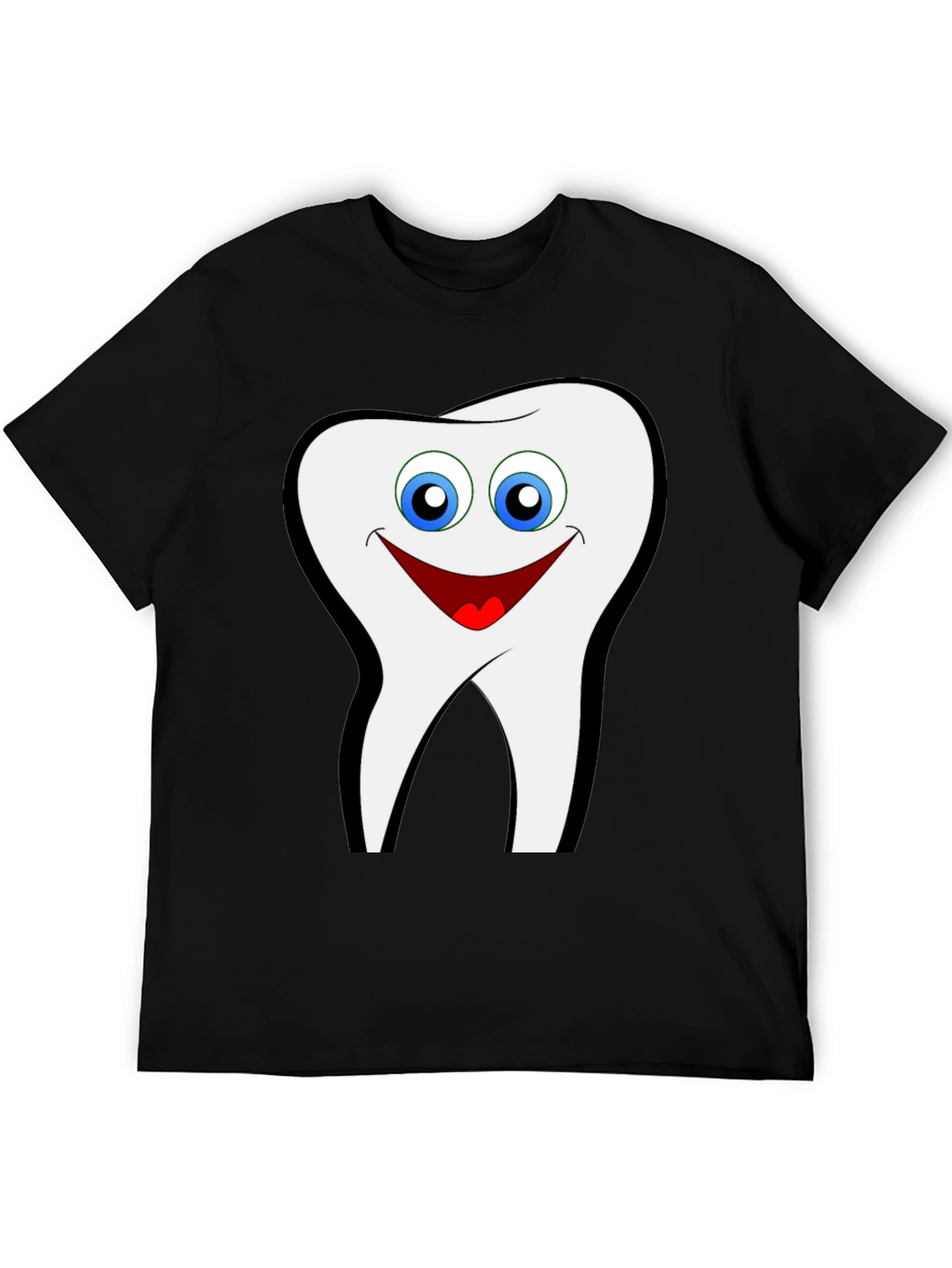 Black Smiling Tooth Graphic T-Shirt - Black Cotton Tee view 5
