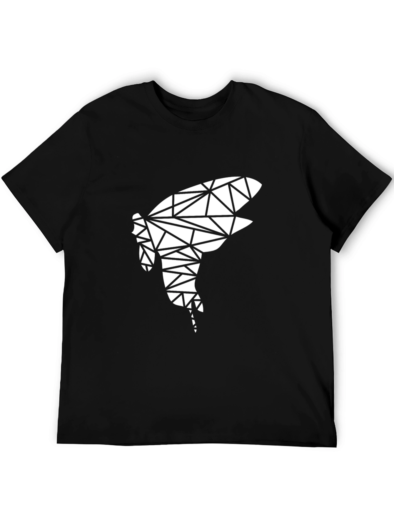 Black Geometric Shark Tee - Modern Black T-Shirt view 5