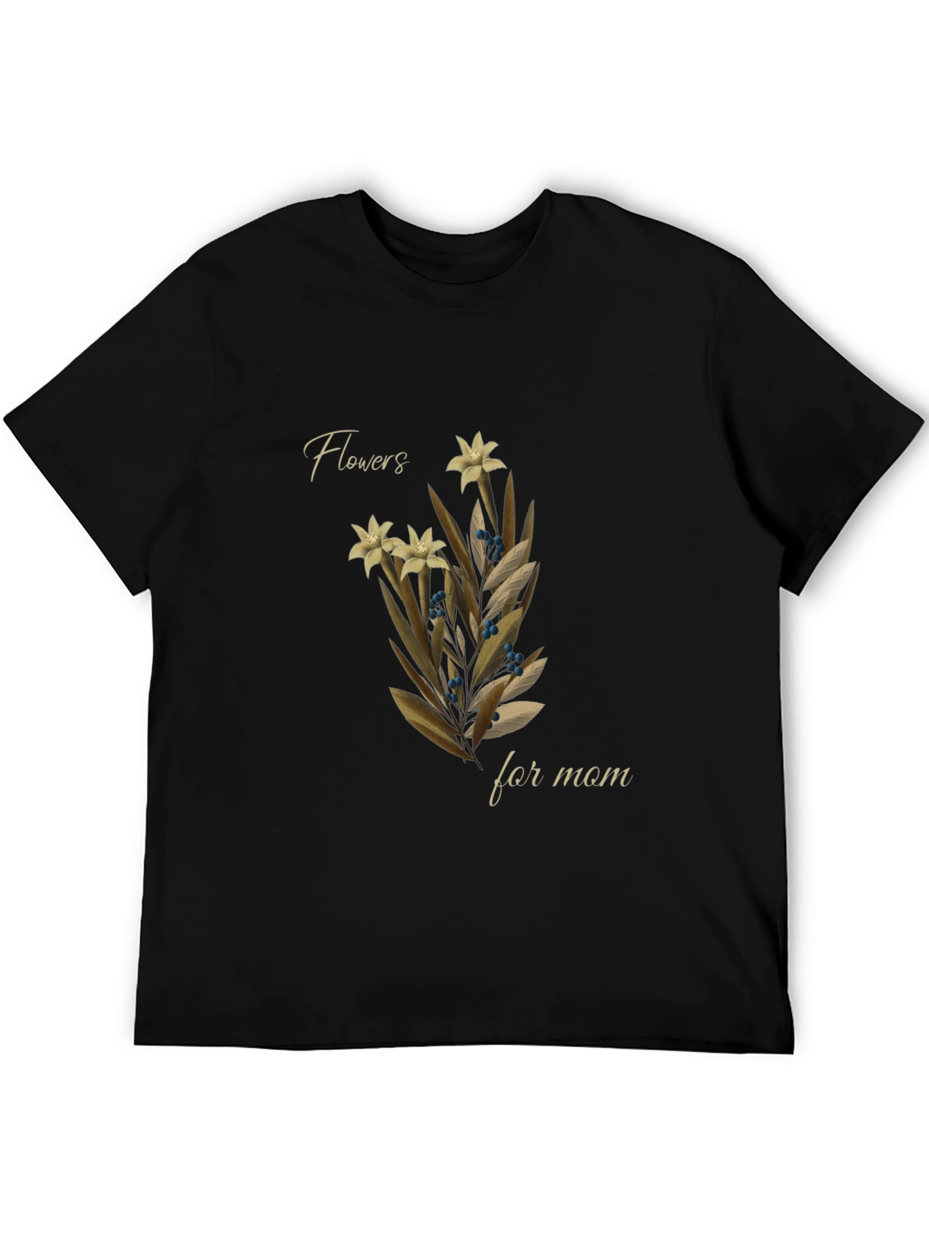 Black Floral "Flowers for Mom" Graphic Tee view 5
