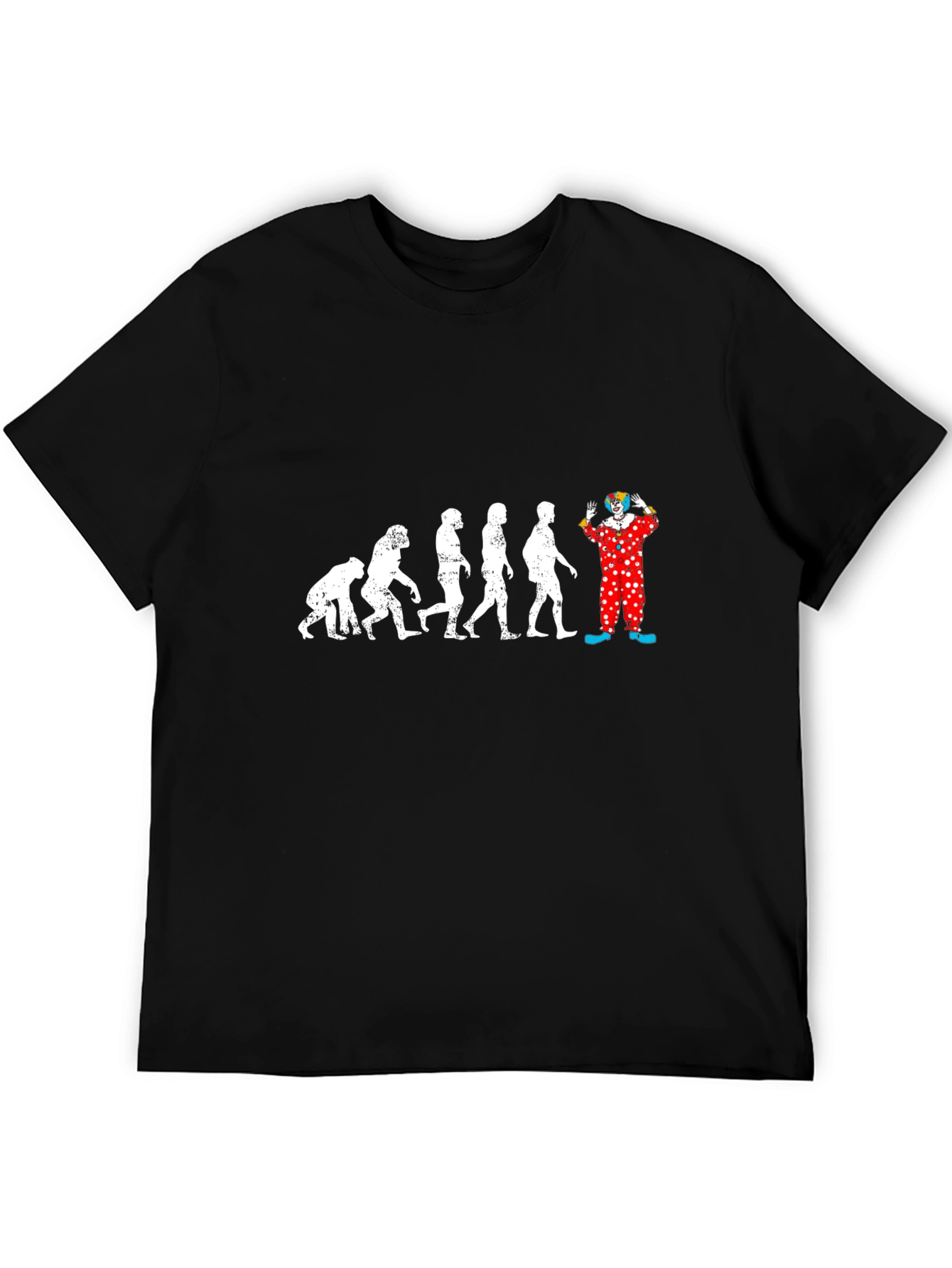 Black Evolution to Clown Graphic T-Shirt - Funny Design view 5