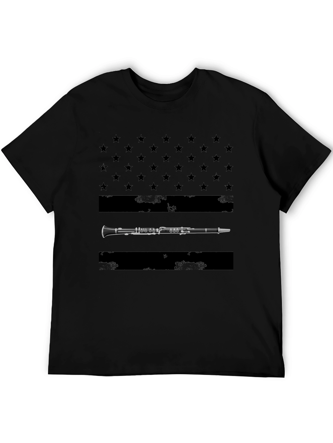 Black Clarinet American Flag T-Shirt view 5