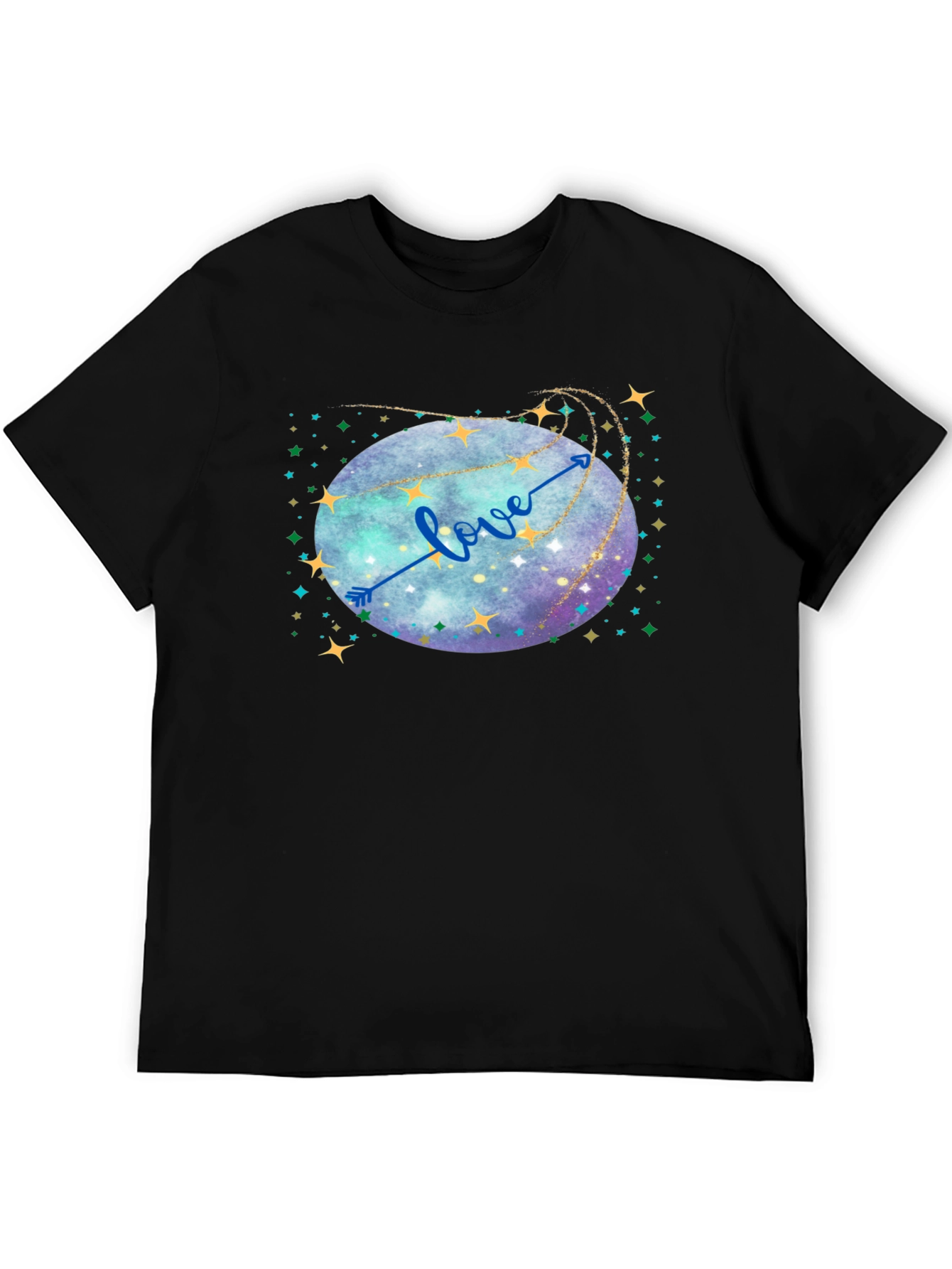 Black Love Arrow Galaxy T-Shirt view 5