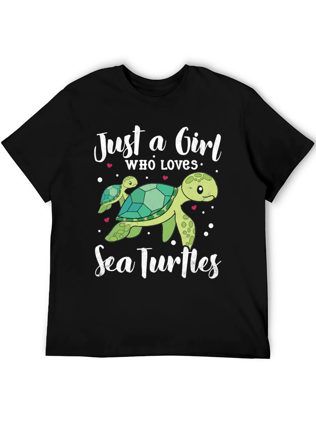 Black Just A Girl Who Loves Sea Turtles T-Shirt view 5