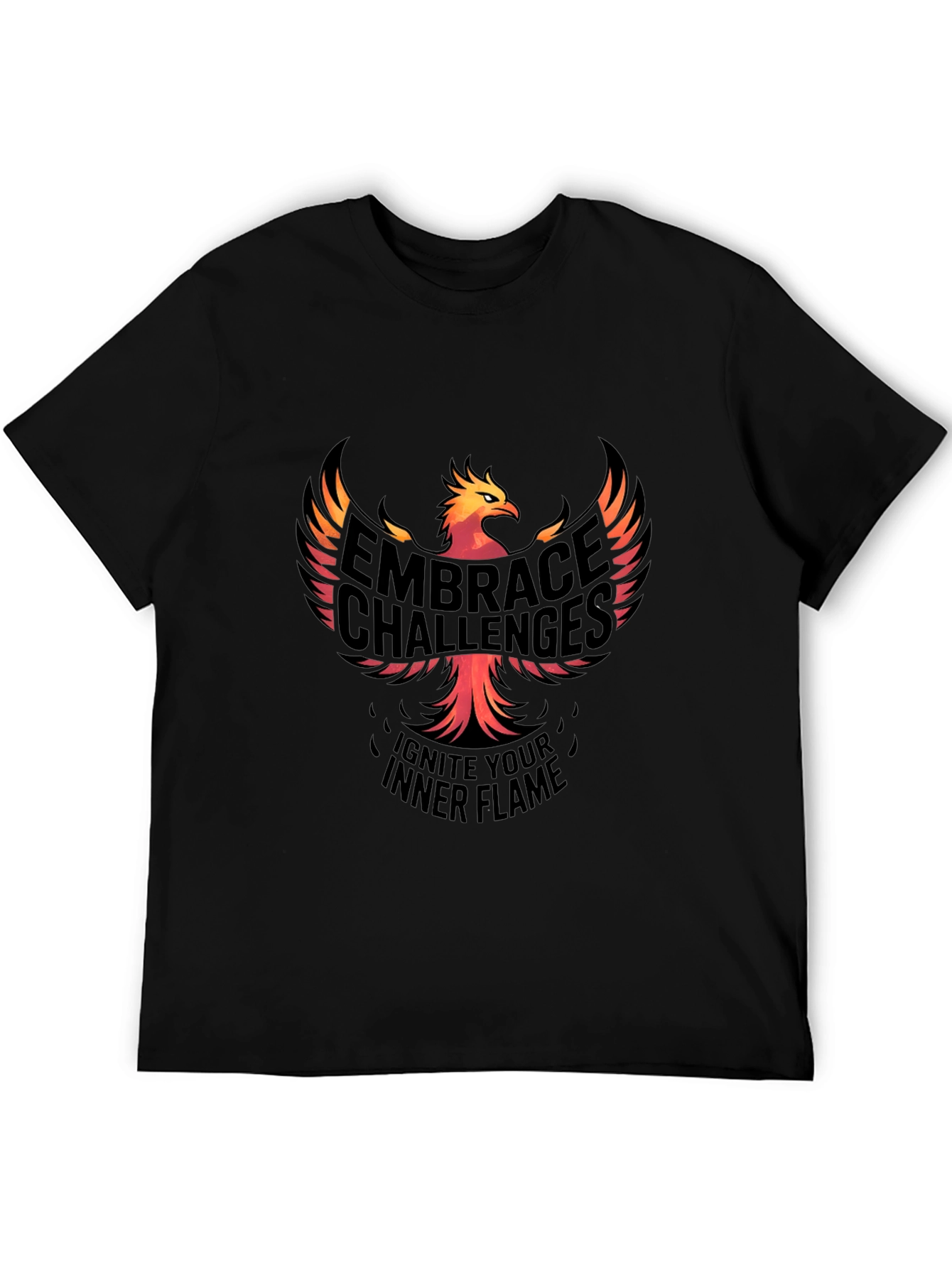 Black Embrace Challenges Graphic Tee - Ignite Your Inner Flame view 5