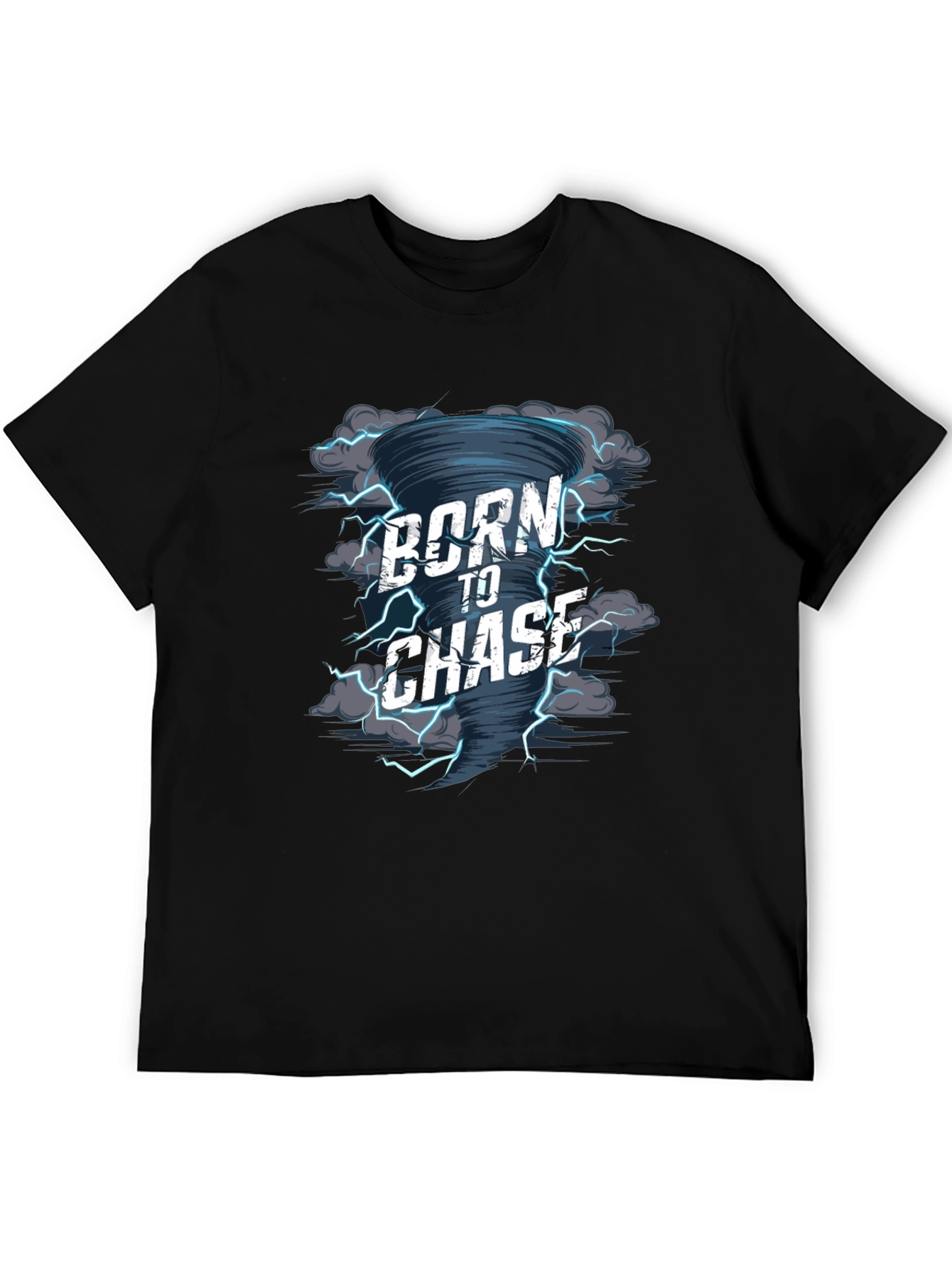 Black Born to Chase Tornado Graphic T-Shirt view 5