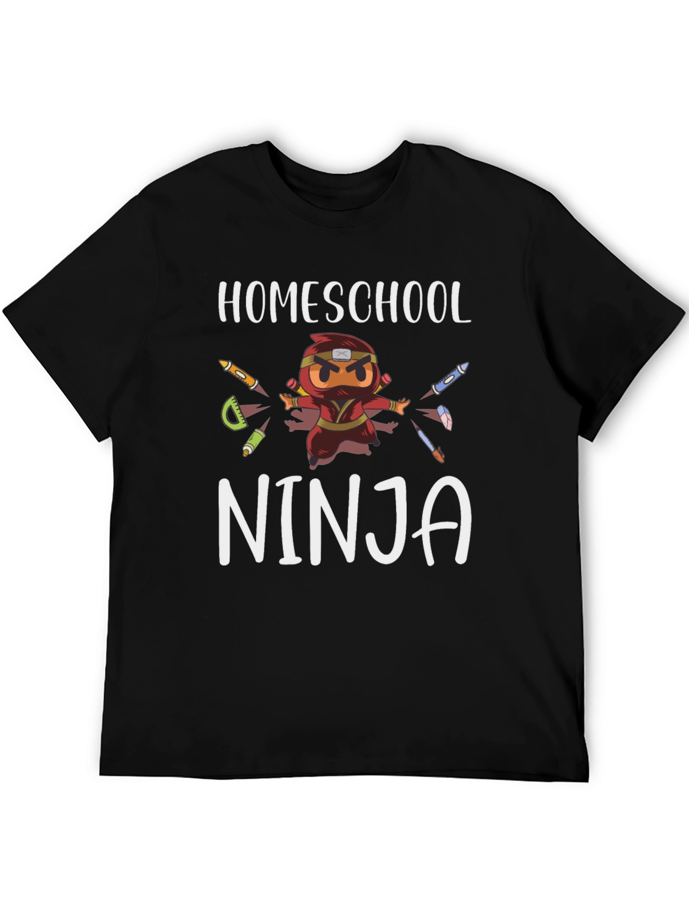 Black Homeschool Ninja T-Shirt - Fun Homeschool Apparel view 5