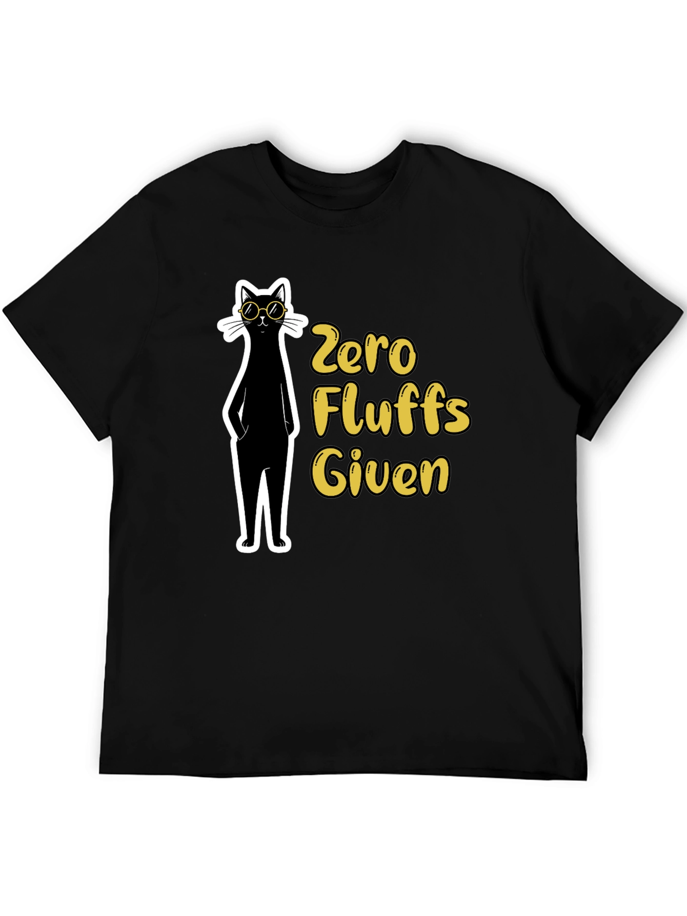 Black Zero Fluffs Given Black Cat T-Shirt view 5