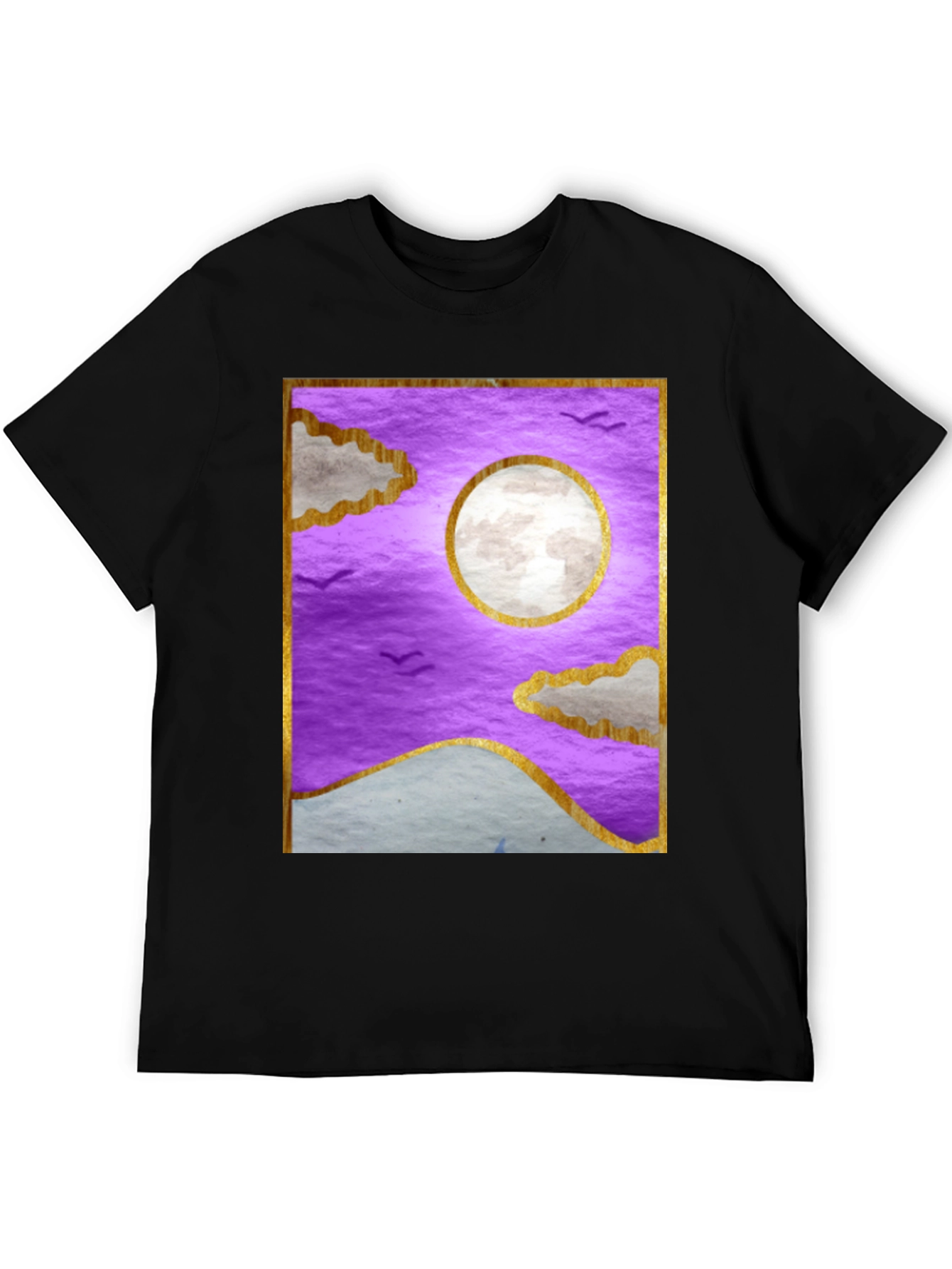 Black Purple Moonscape Graphic T-Shirt view 5