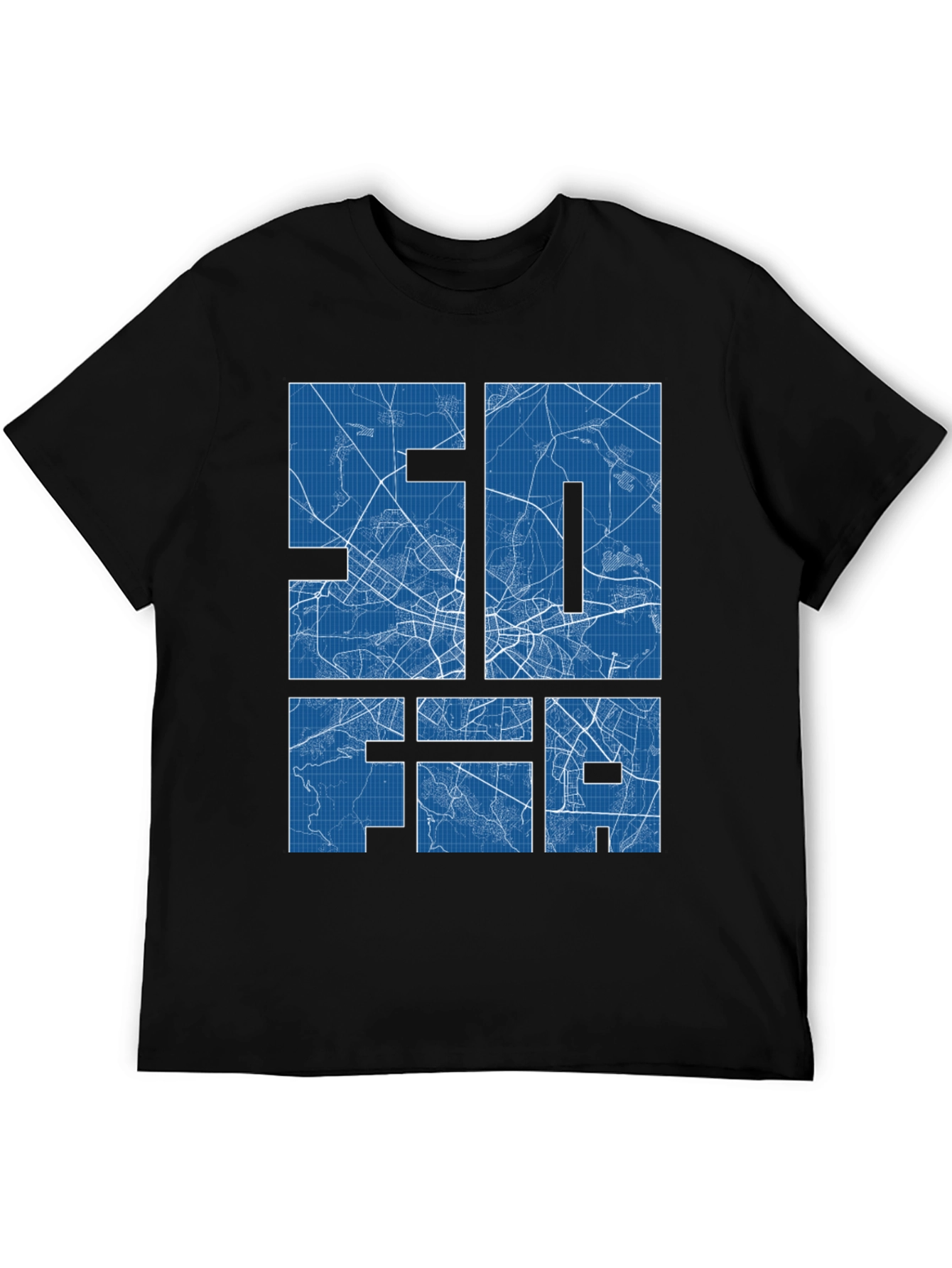 Black Sofia Blueprint Graphic T-Shirt view 5