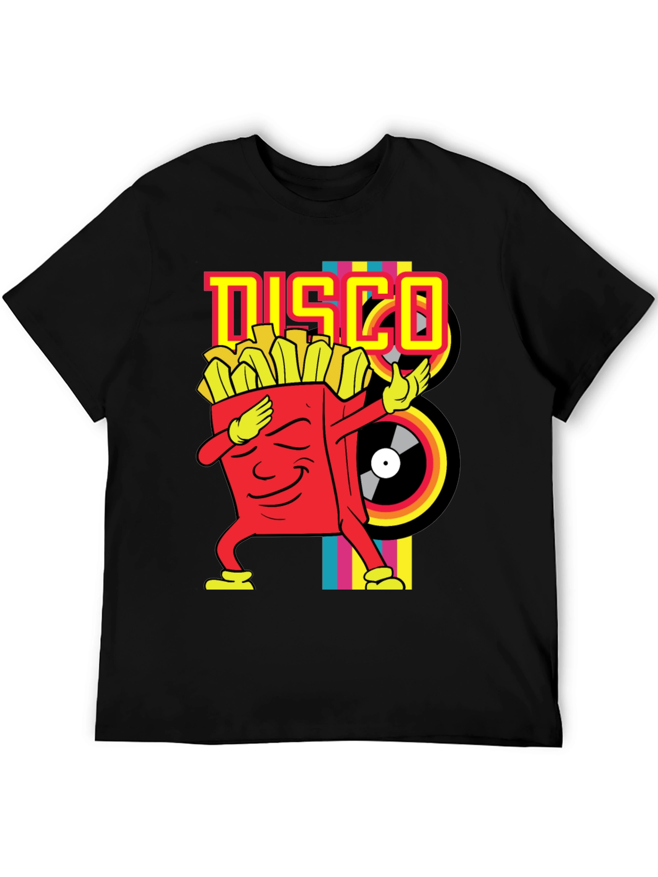 Black Disco Fries Dab Black T-Shirt view 5