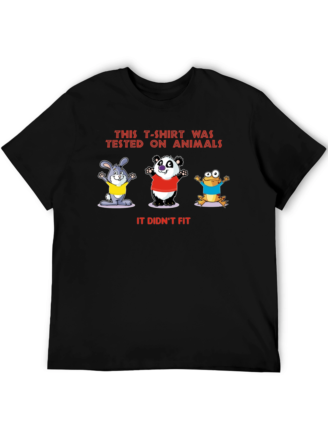 Black Animal Tested T-Shirt: Humorous Graphic Tee view 5