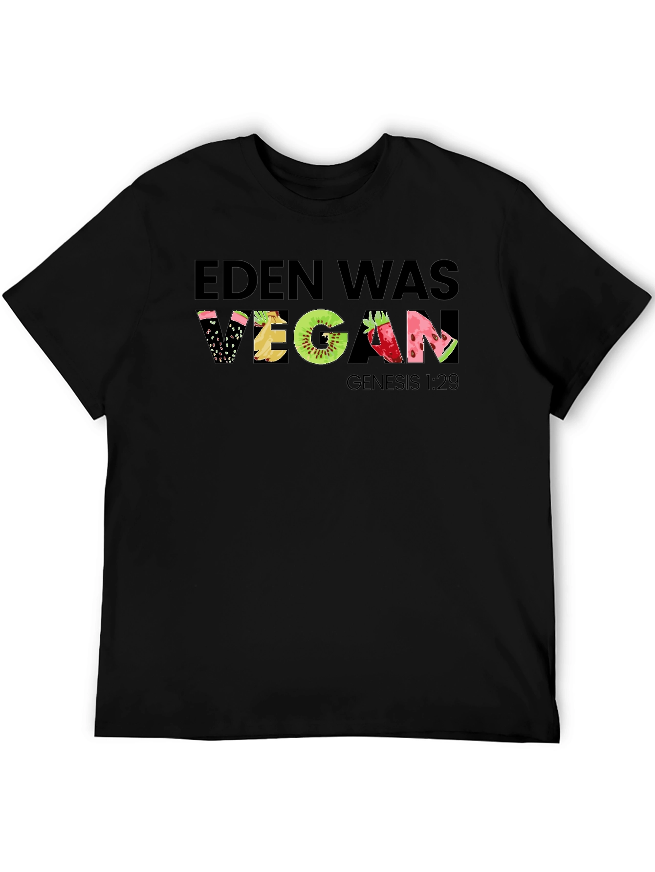 Black Eden Was Vegan Graphic T-Shirt view 5