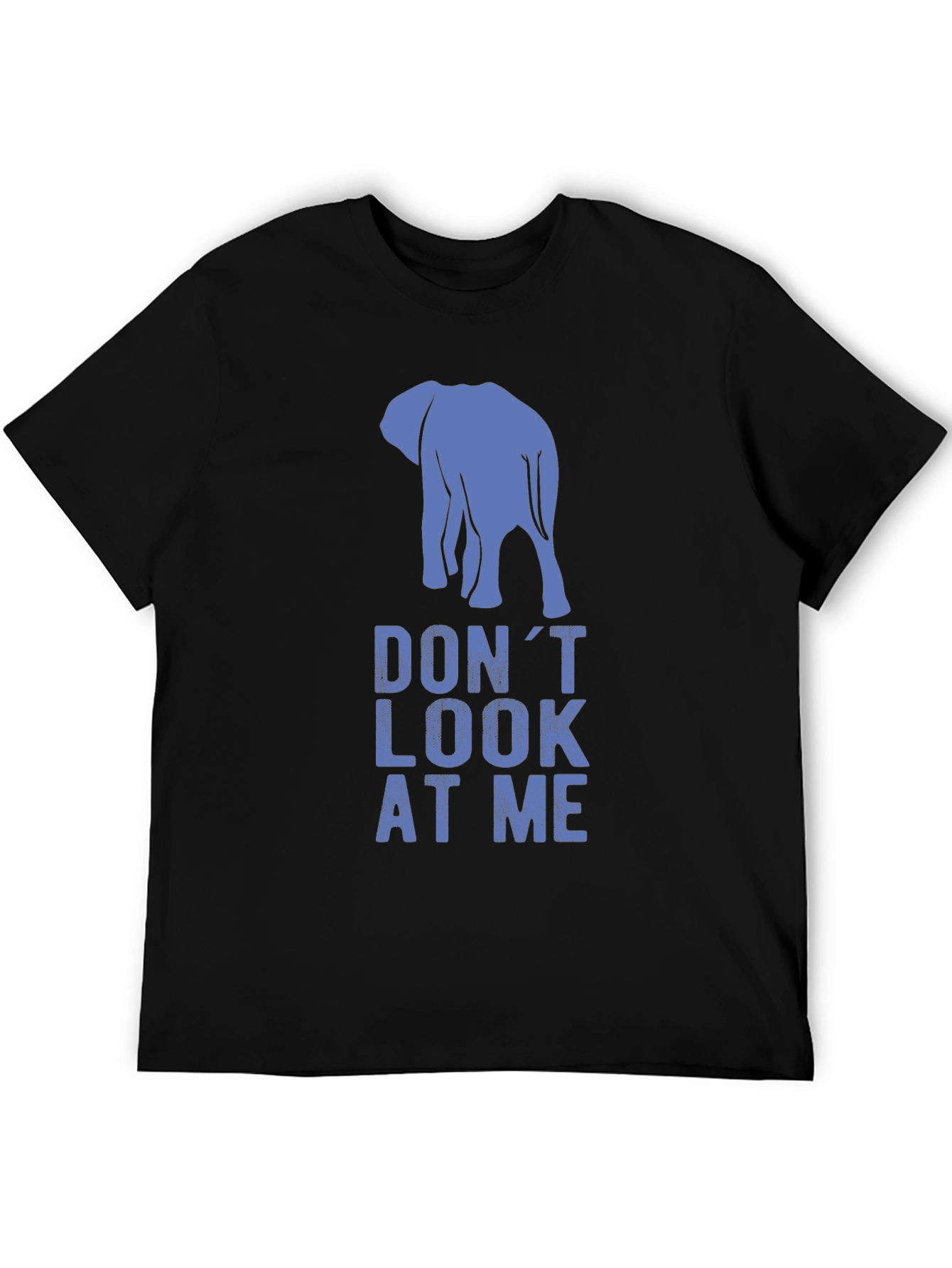 Black Don't Look At Me Elephant Graphic Tee view 5