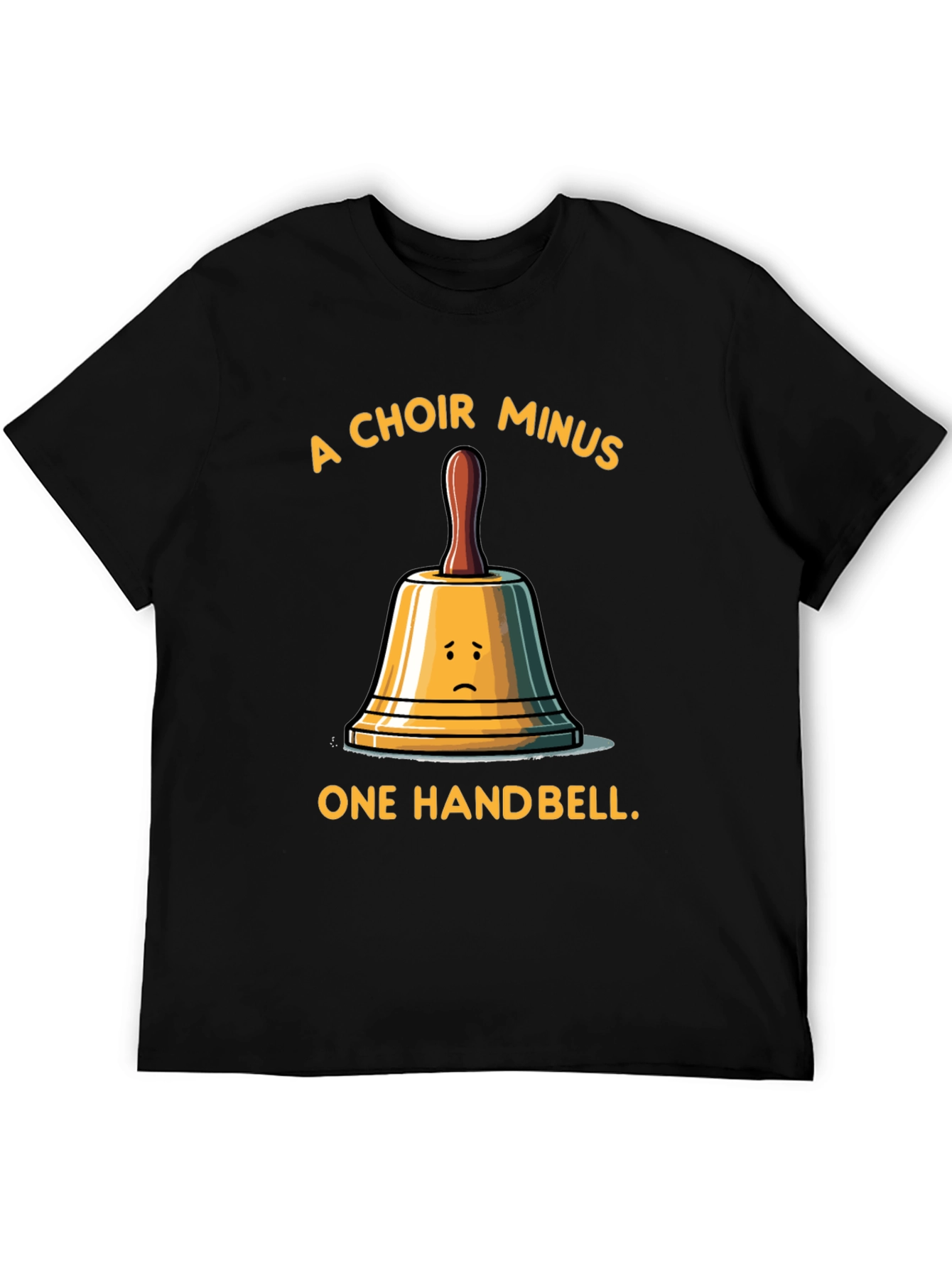 Black Funny Choir Handbell Graphic T-Shirt view 5