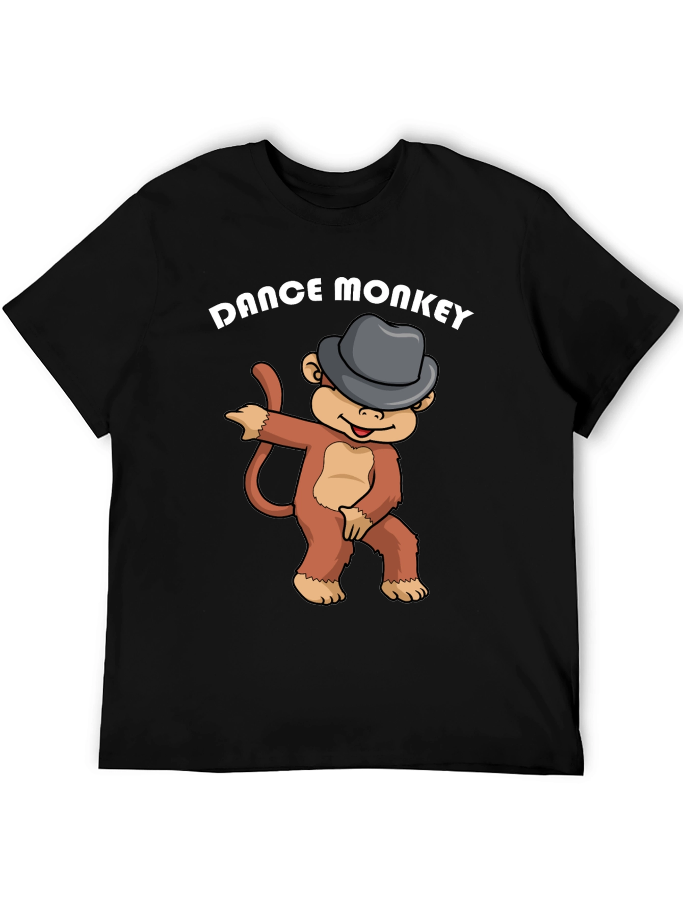Black Dance Monkey Graphic Tee - Fun Cartoon Shirt view 5