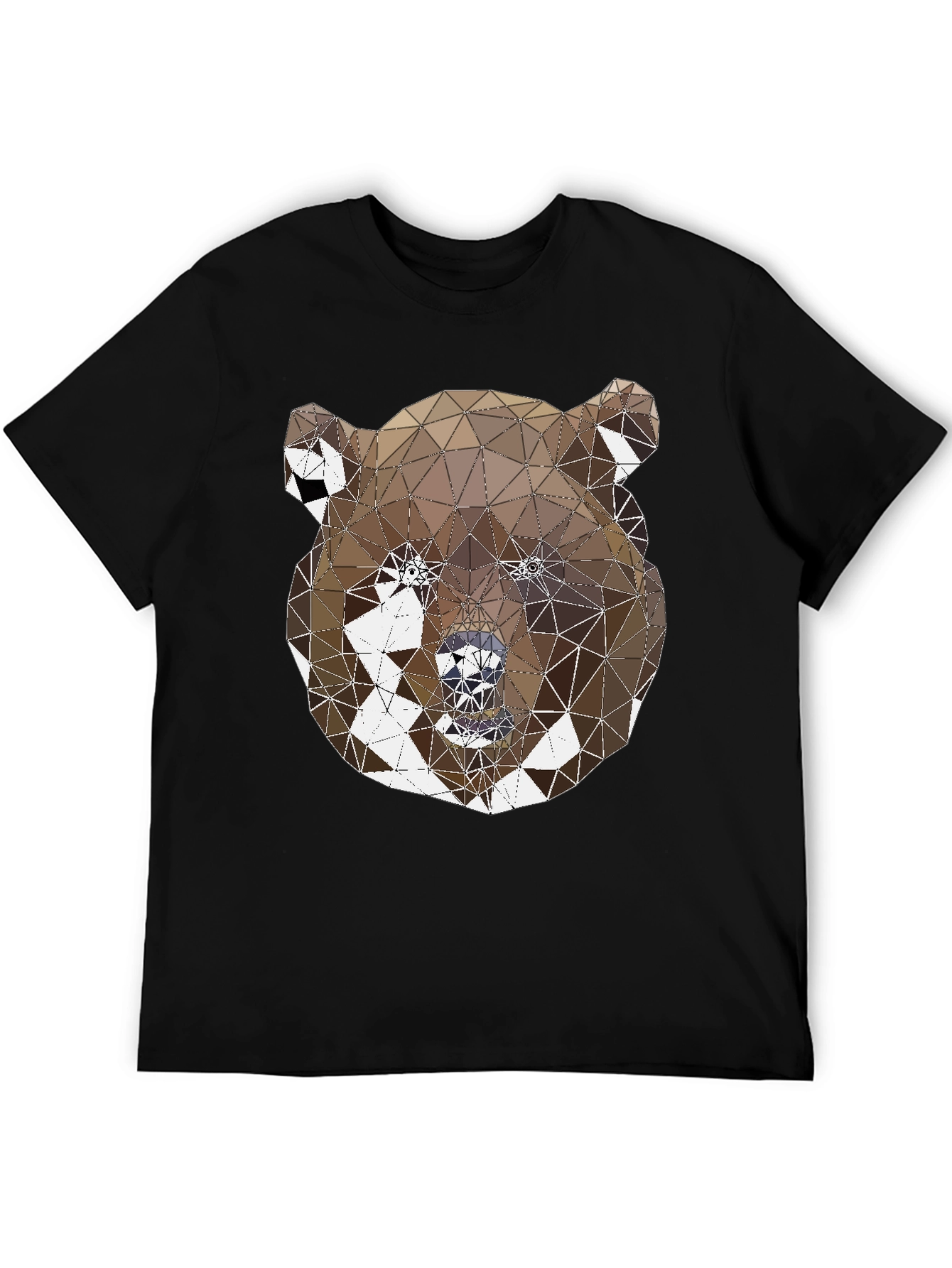 Black Geometric Bear Graphic Tee - Modern Animal Design view 5