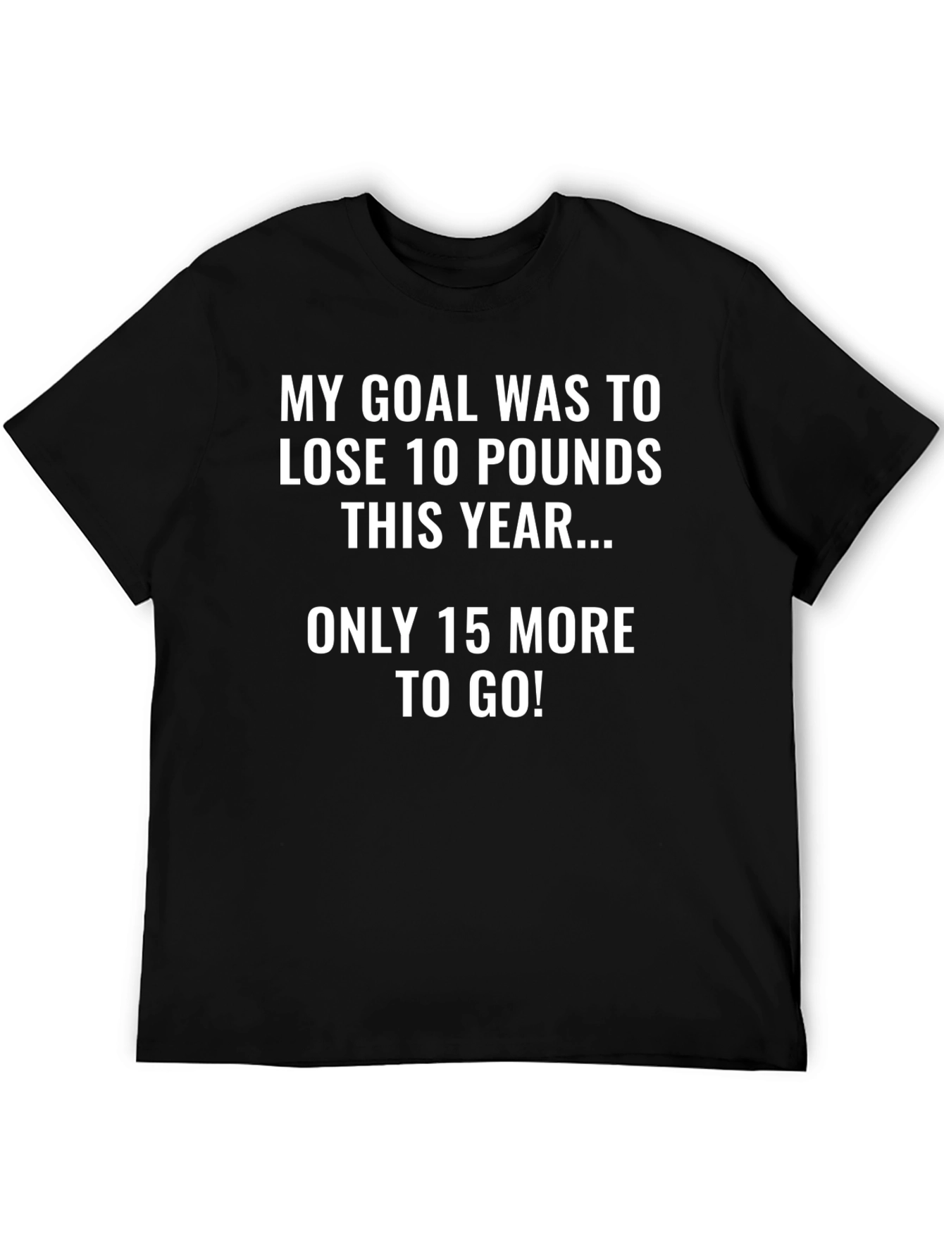 Black Funny Weight Loss Goal T-Shirt - 10 Pounds view 5