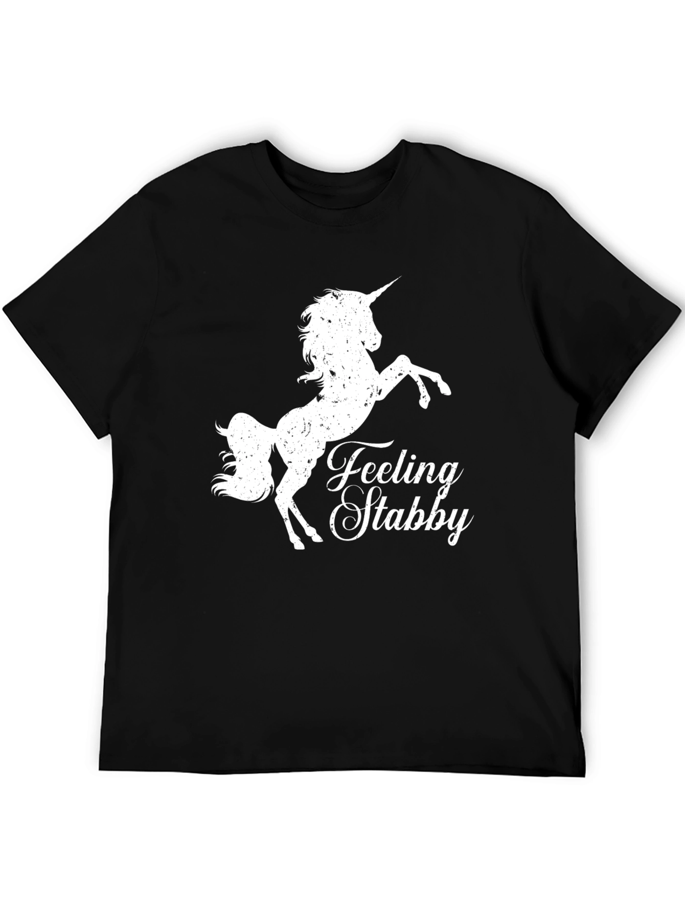 Black Feeling Stabby Unicorn Graphic Tee - Black T-Shirt view 5