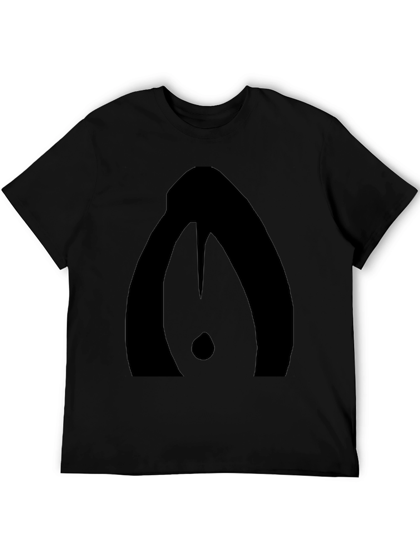 Black Modern Abstract Graphic Print Black T-Shirt view 5