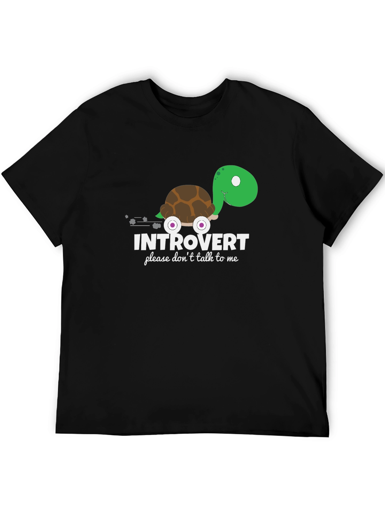 Black Introvert Turtle Graphic T-Shirt view 5