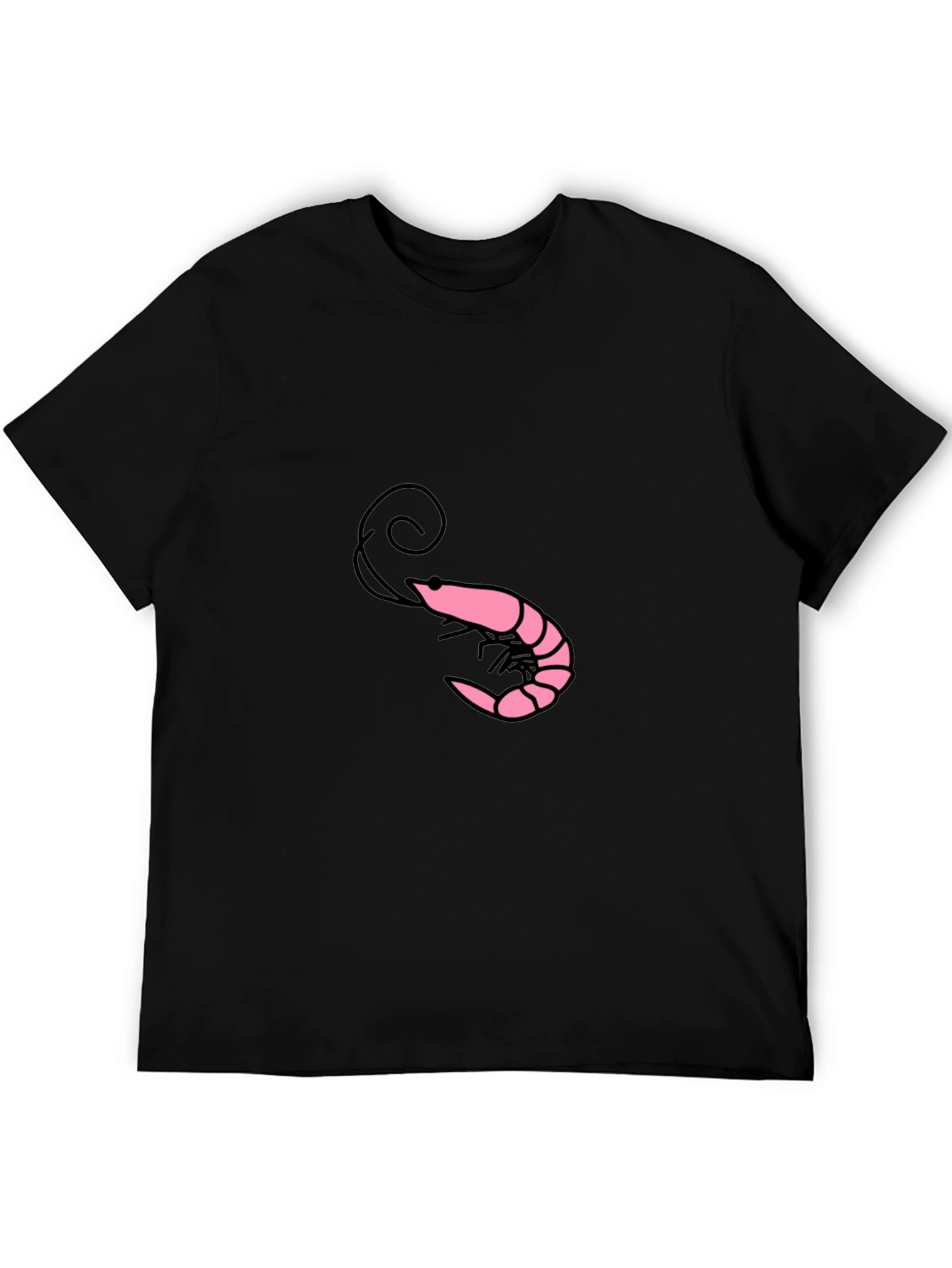 Black Shrimp Graphic Tee - Black Cotton Blend Shirt view 5