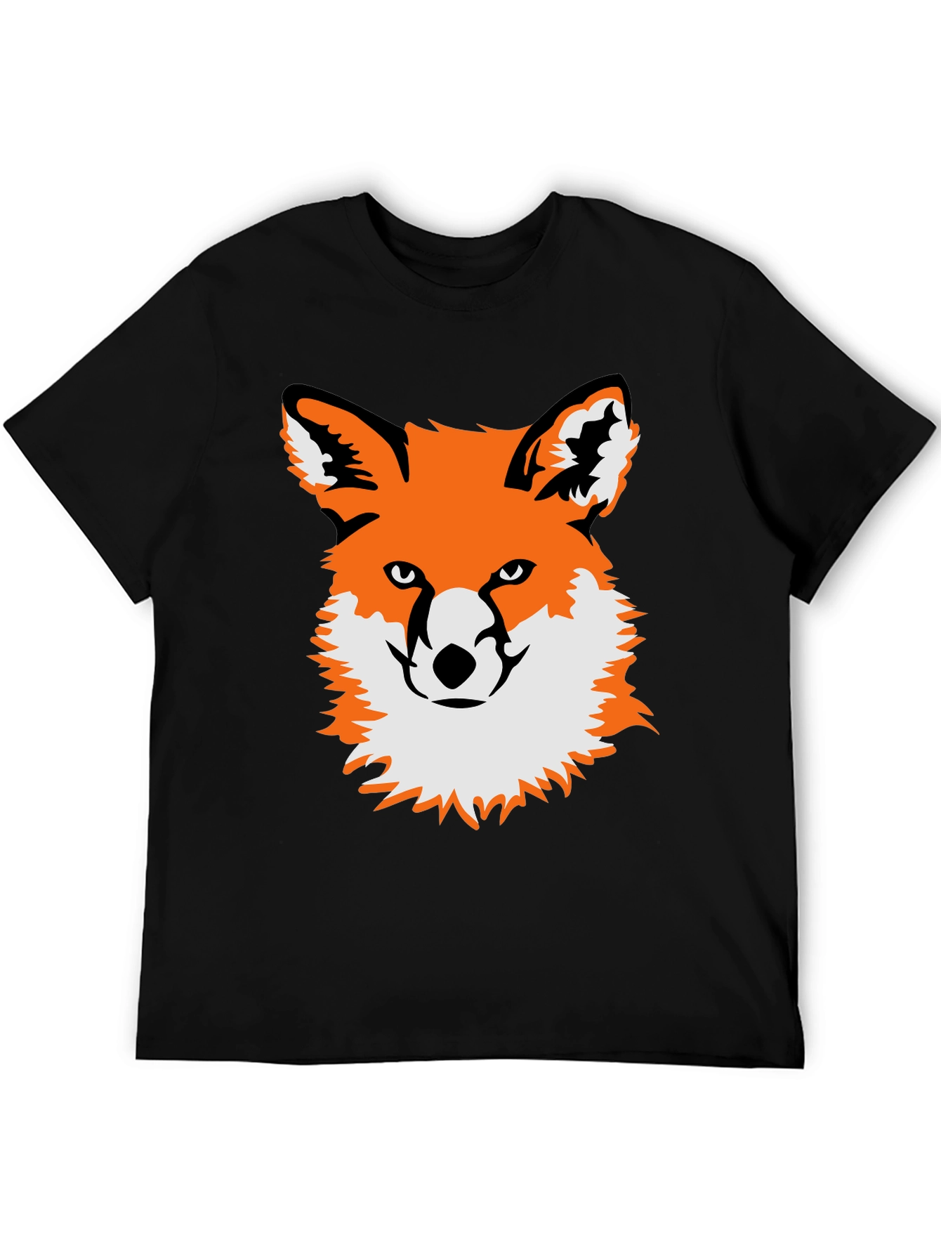 Black Fox Graphic Black T-Shirt - Unique Animal Tee view 5