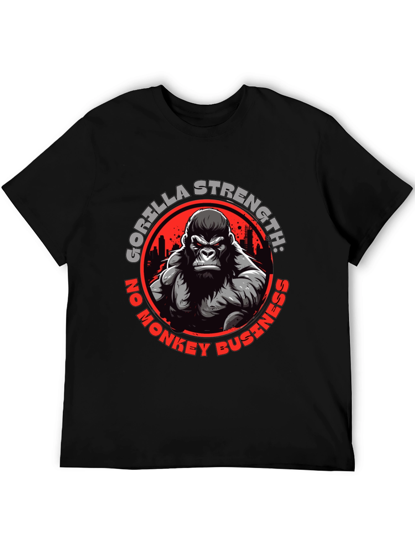 Black Gorilla Strength Graphic T-Shirt view 5